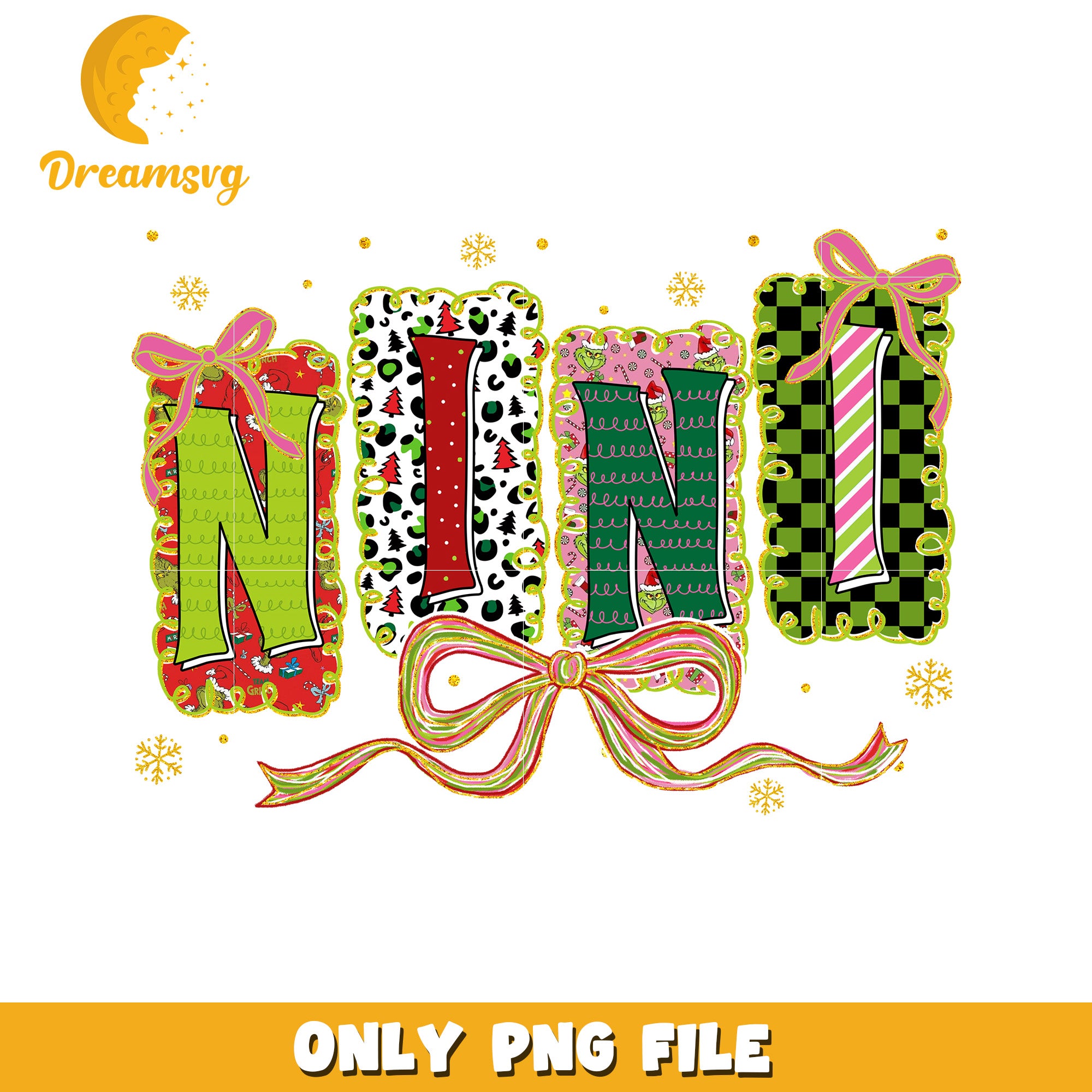 Nini grinch png, christmas lights​ png, christmas music​ png