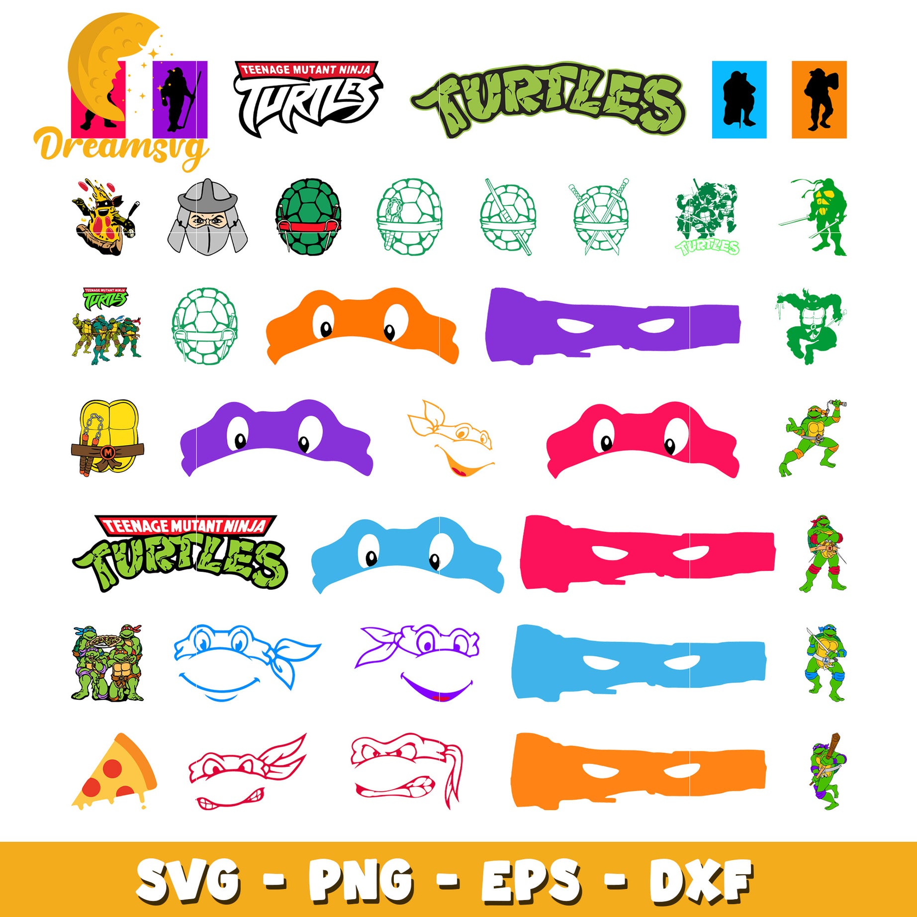 Ninja turtle eyes mask design bundle svg, teenage mutant ninja turtles​ svg