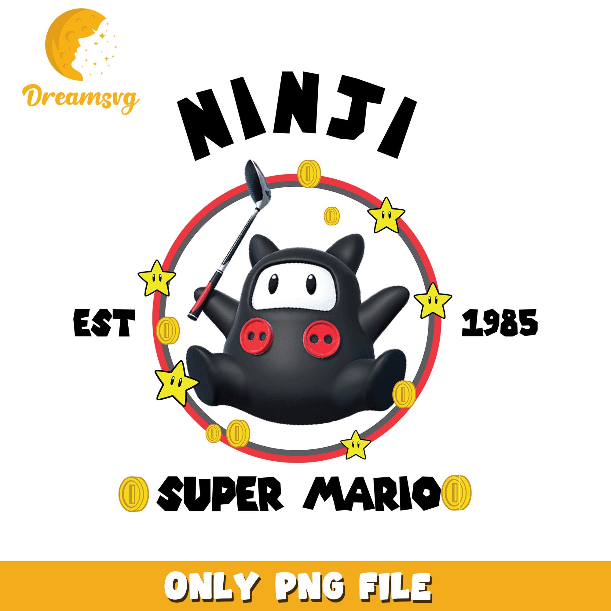 Ninji super mario est 1985 png, super mario characters png, vintage mario design png