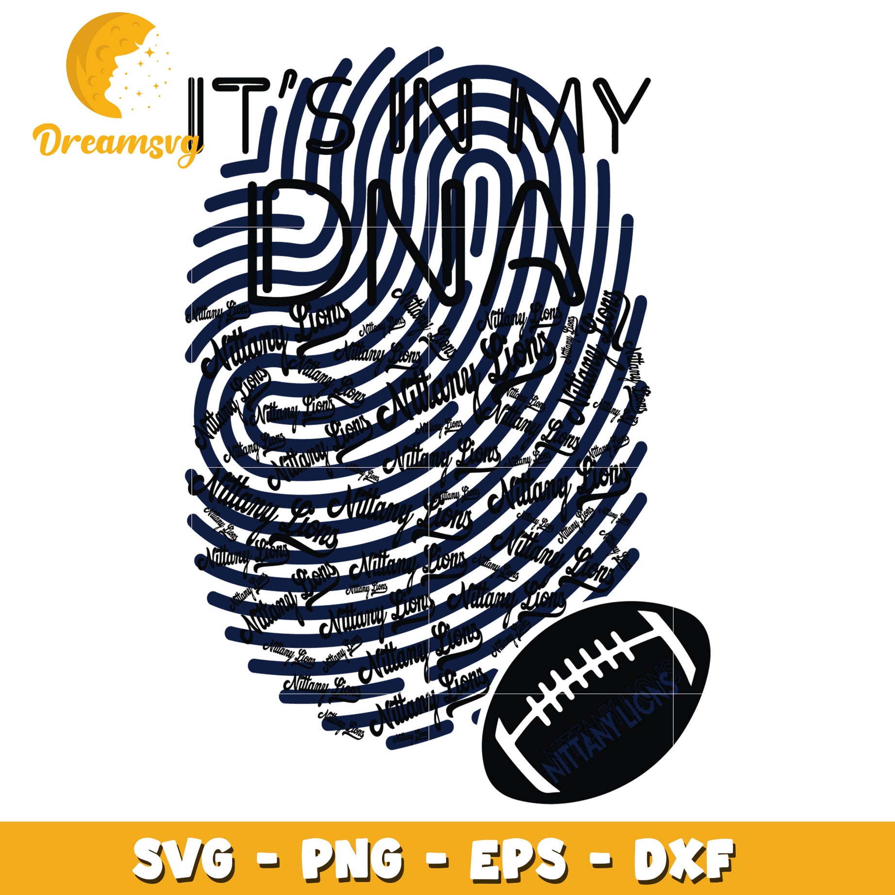 Nittany Lions DNA Fingerprint SVG Cut File