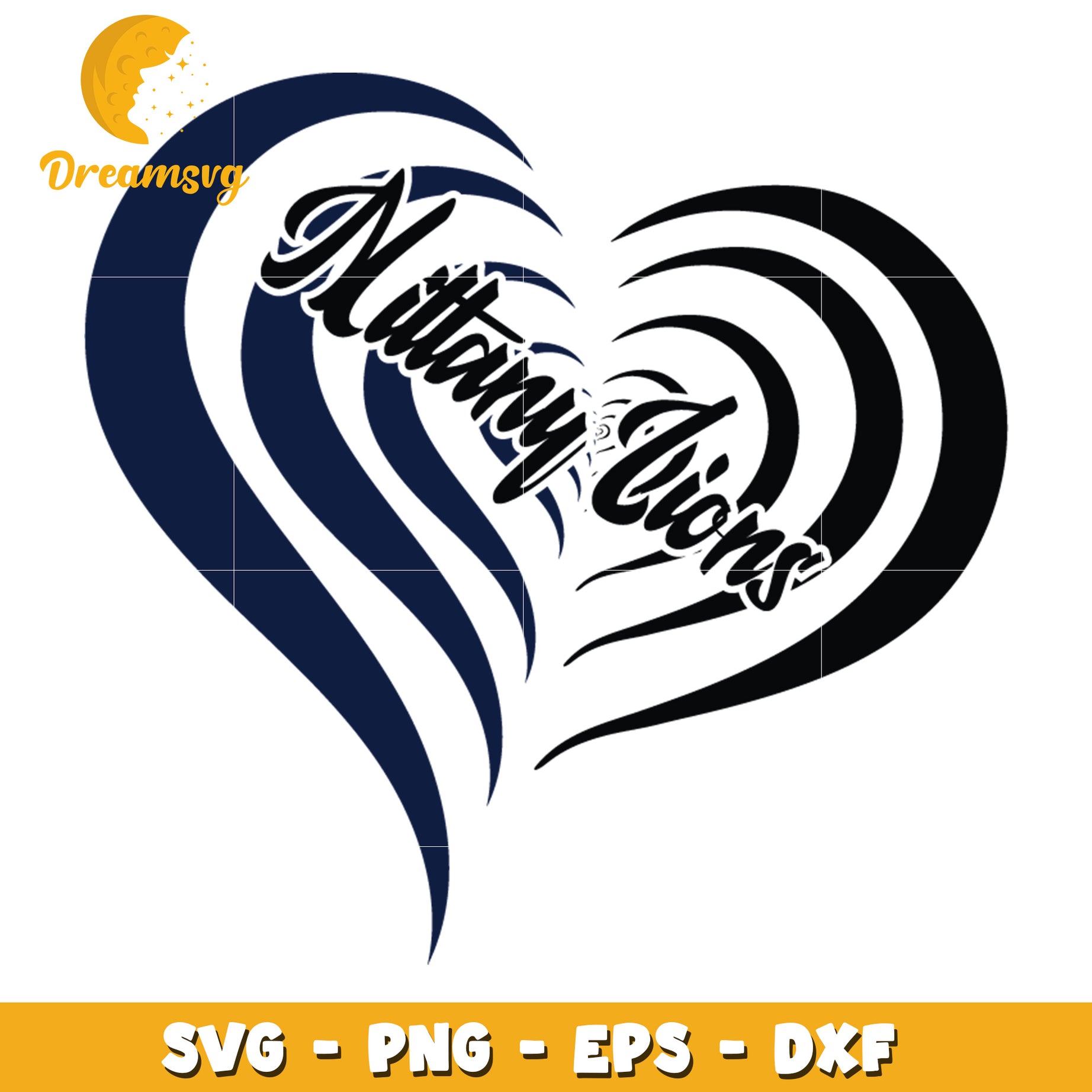 Nittany Lions Heart SVG PNG EPS DXF