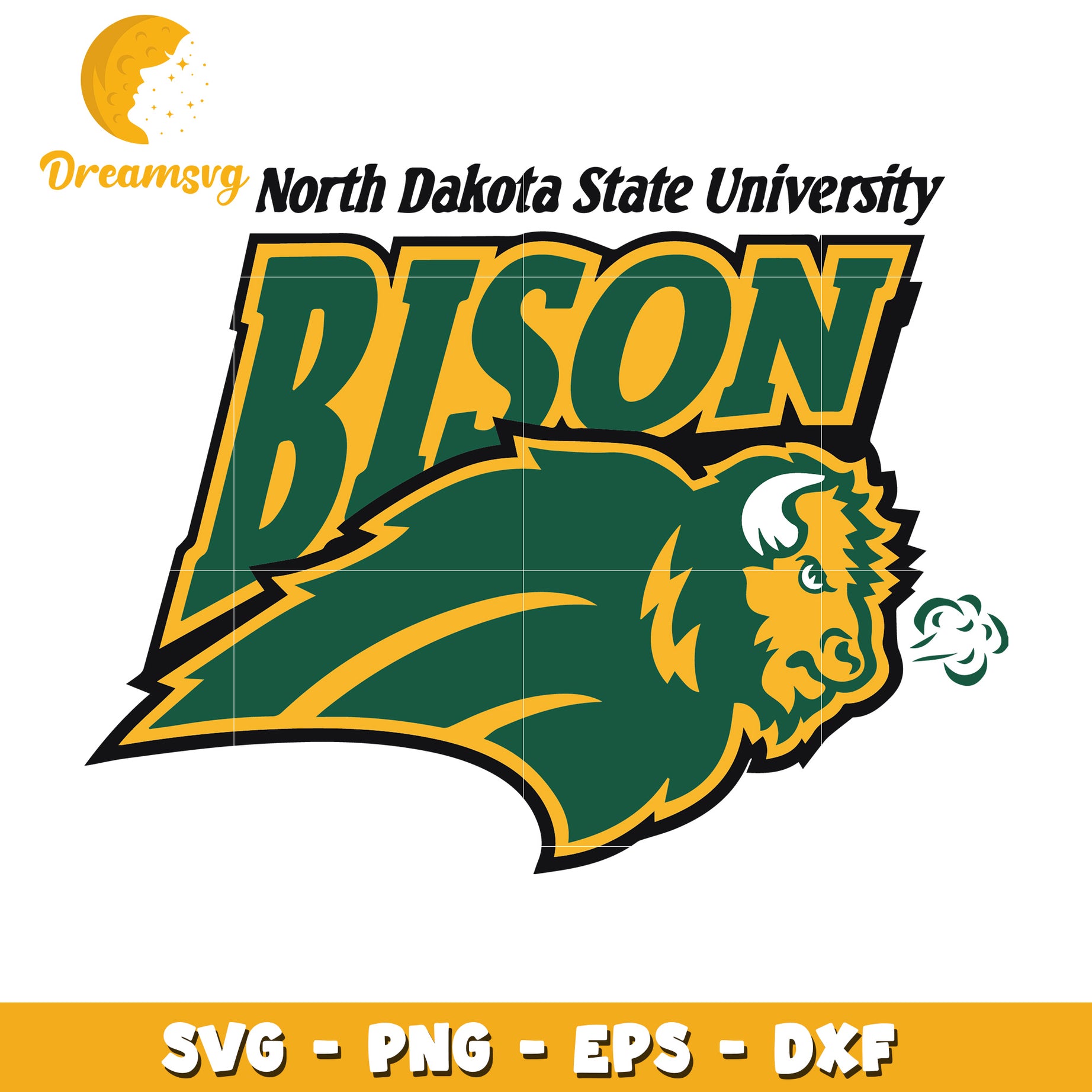 North Dakota State Bison SVG PNG EPS DXF