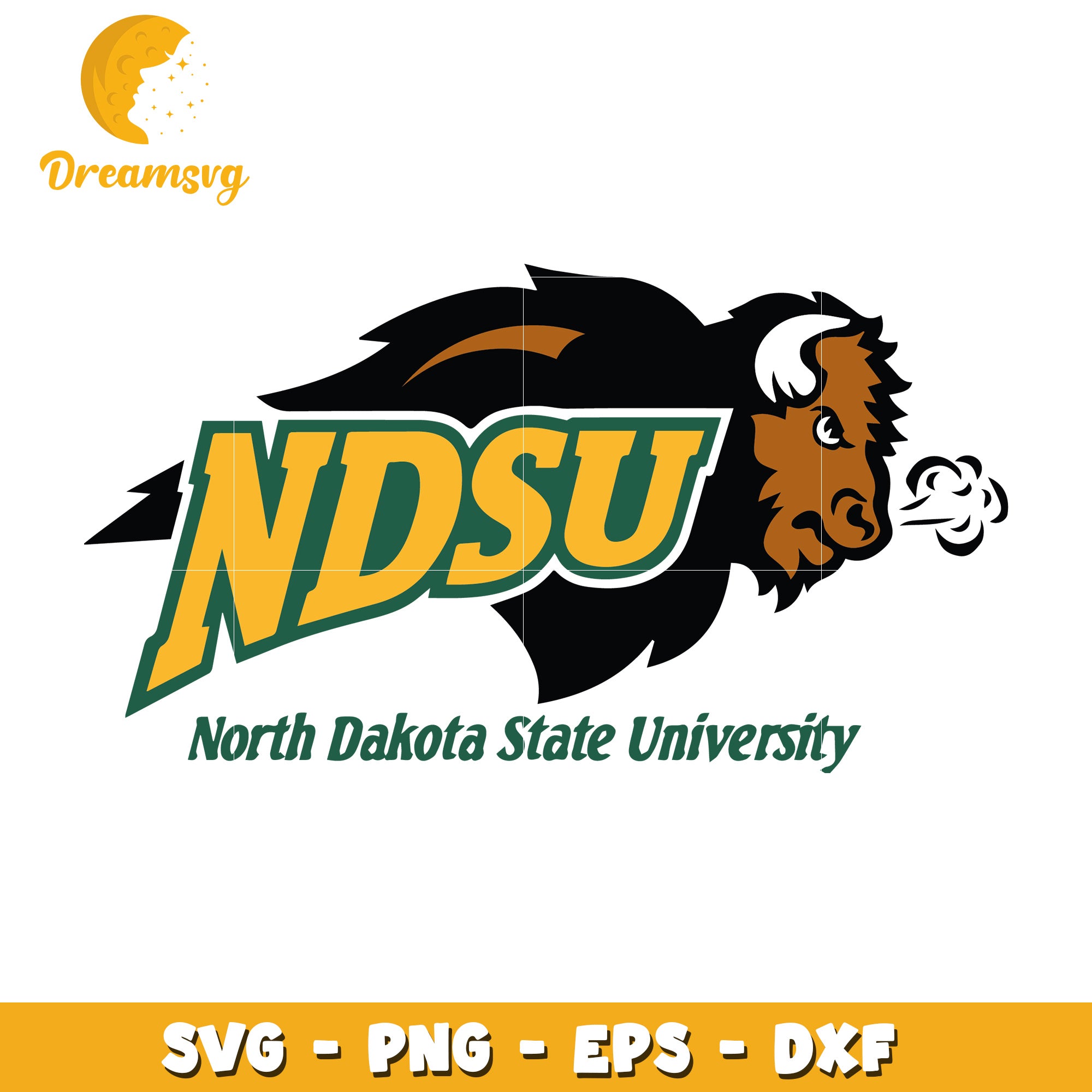 North Dakota State University NDSU Bison Logo SVG File Download