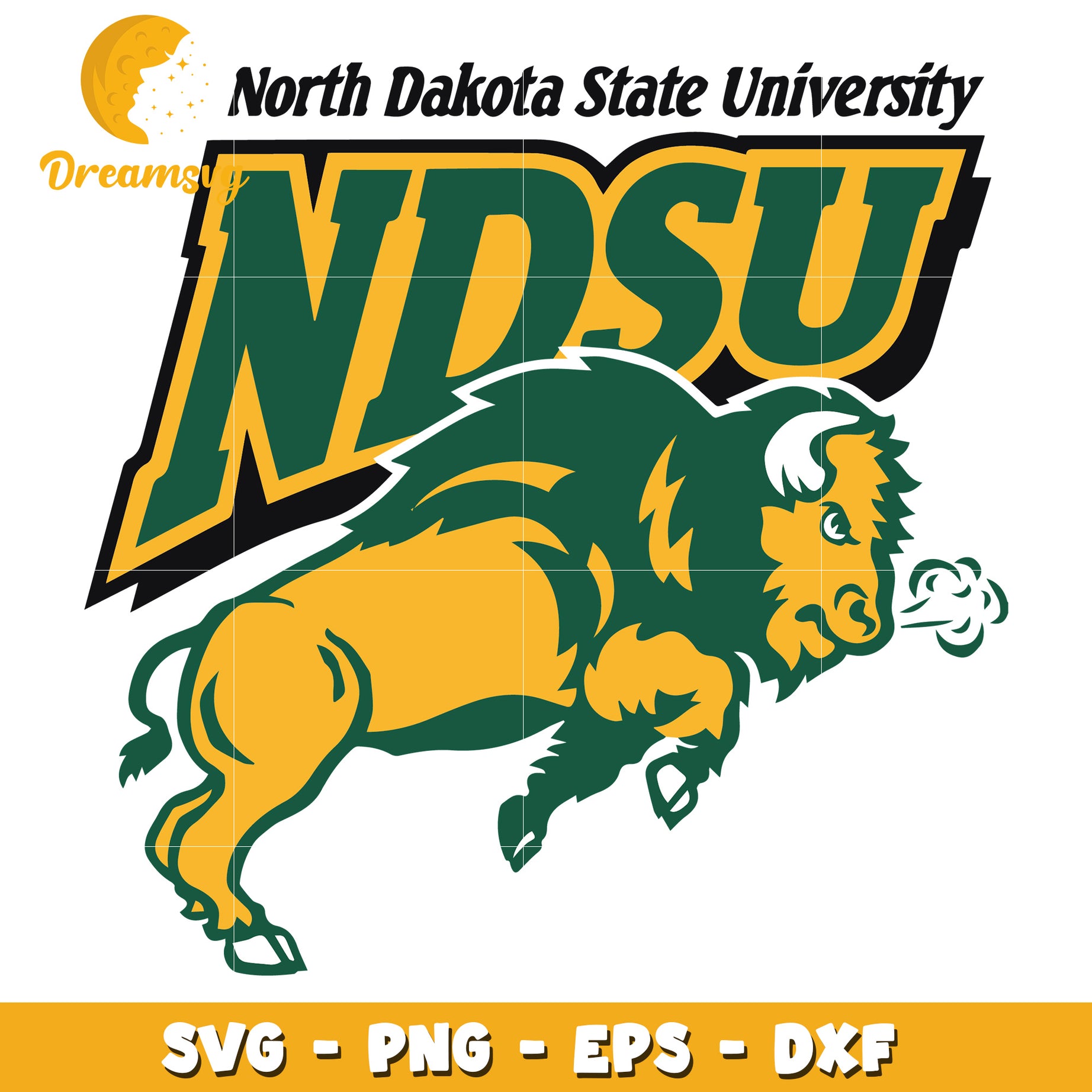 North Dakota State University NDSU Bison SVG for Crafting Use