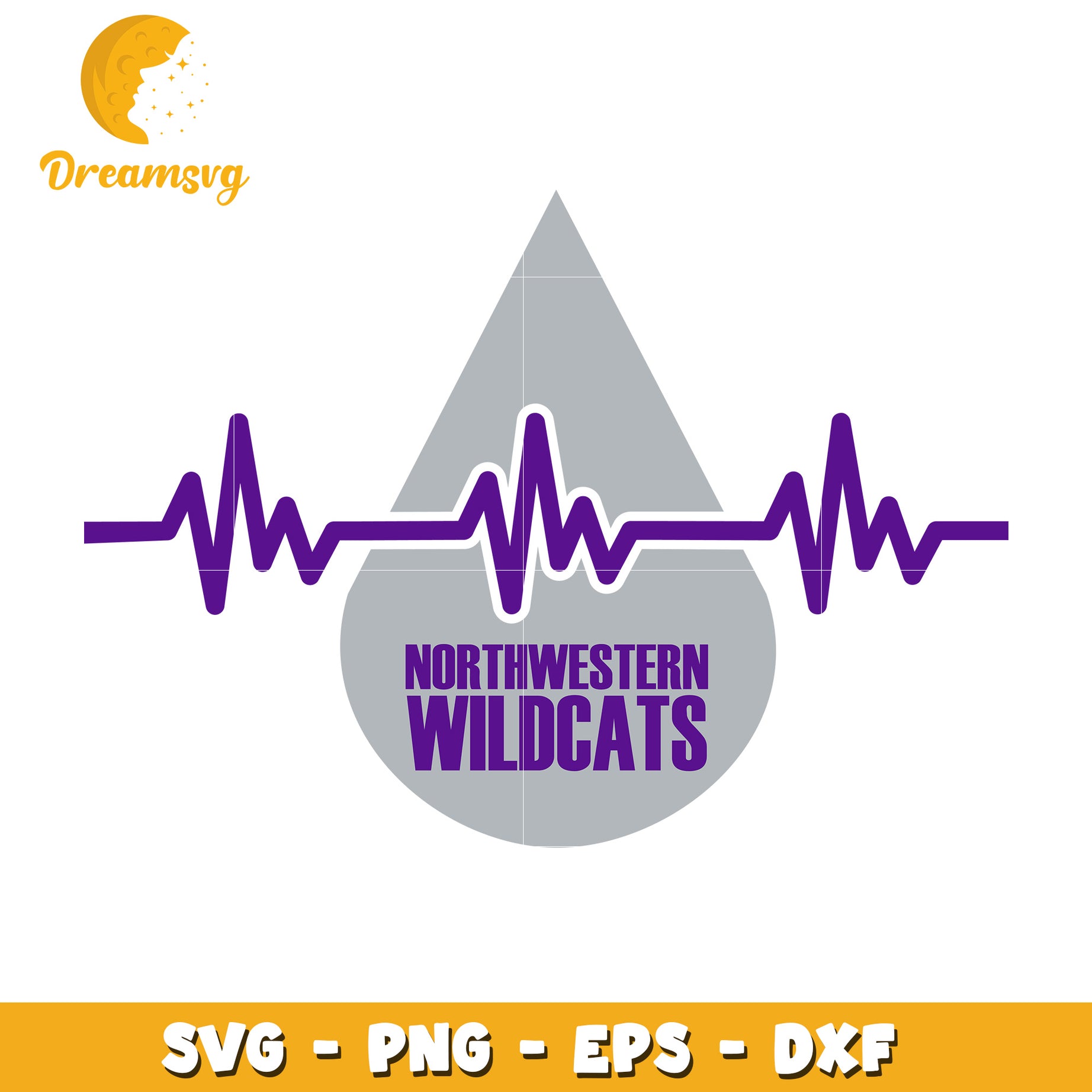 Northwestern Wildcats Heartbeat SVG