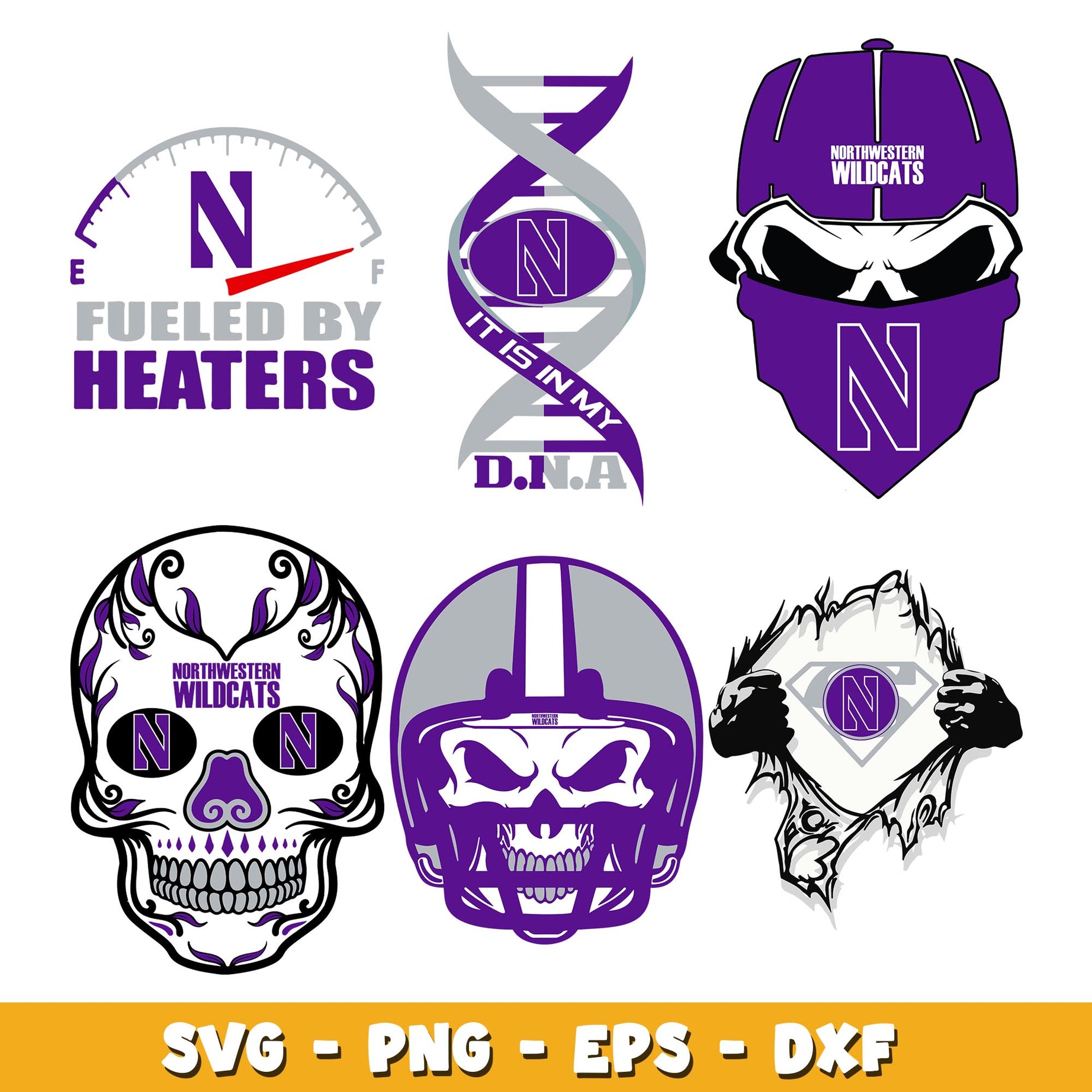 Northwestern Wildcats skyll Bundle svg, Northwestern Wildcats logo svg, ncaa svg  