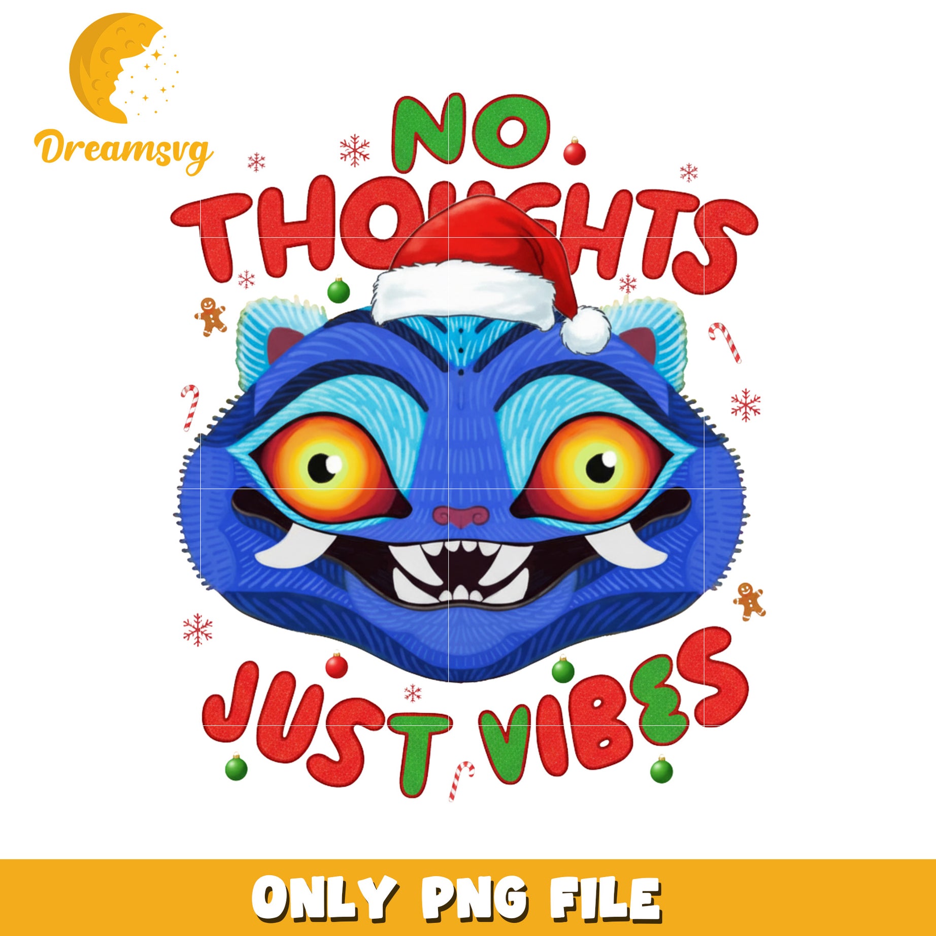 No thoughts just vibes png, demon hunters png, christmas songs png