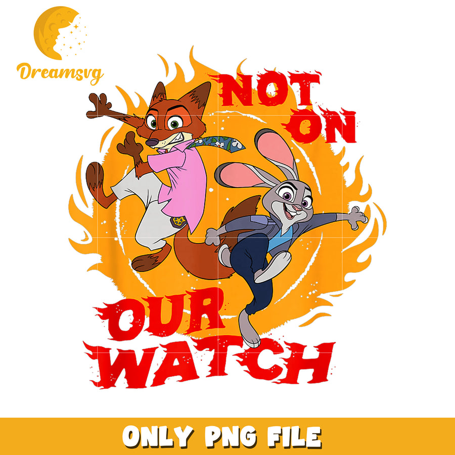 Not on our watch png, disney couple png, zootopia movie png