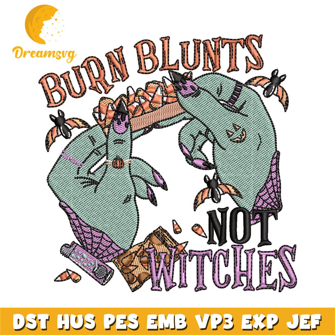 Not witches embroidery design