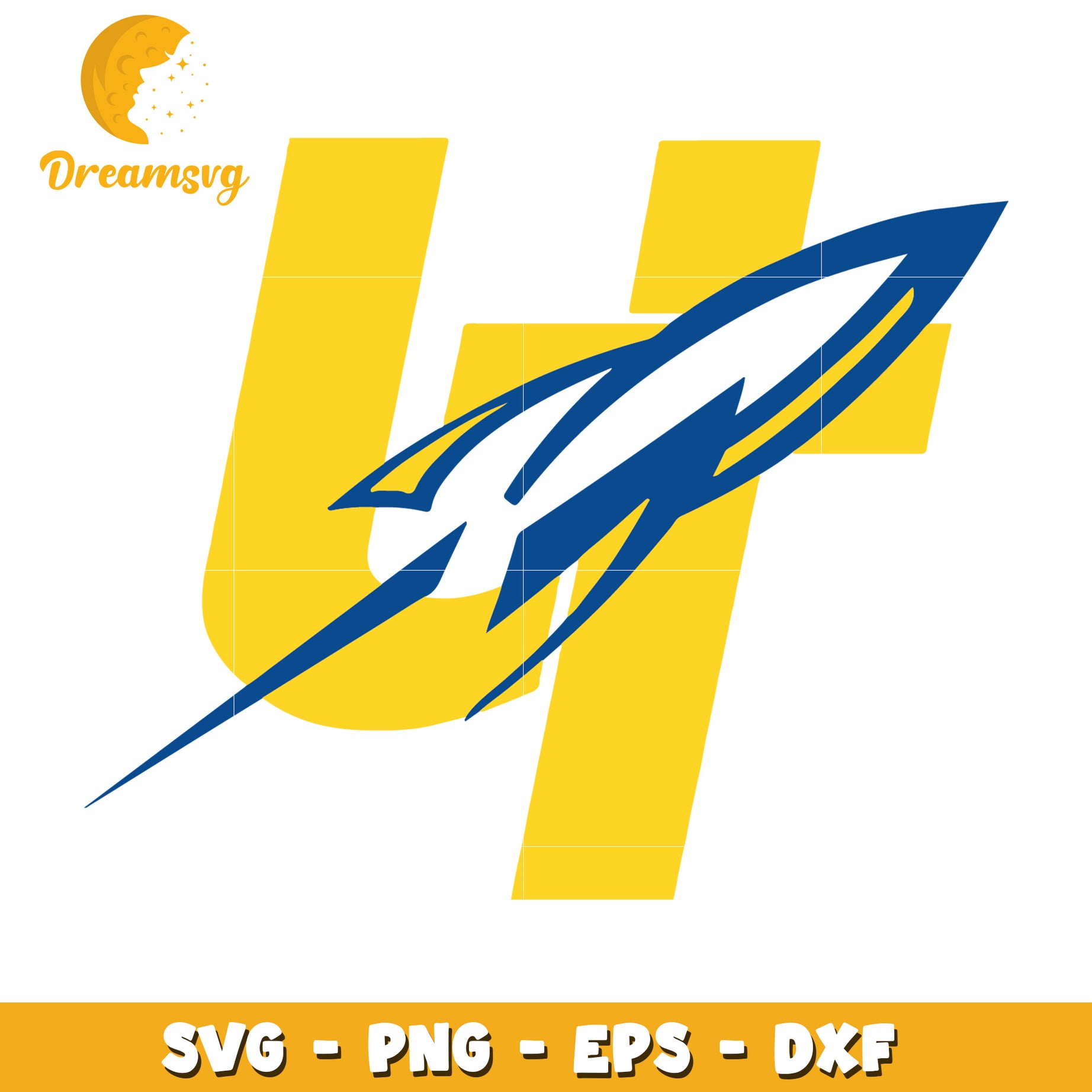 Number 4 Rocket SVG PNG EPS DXF