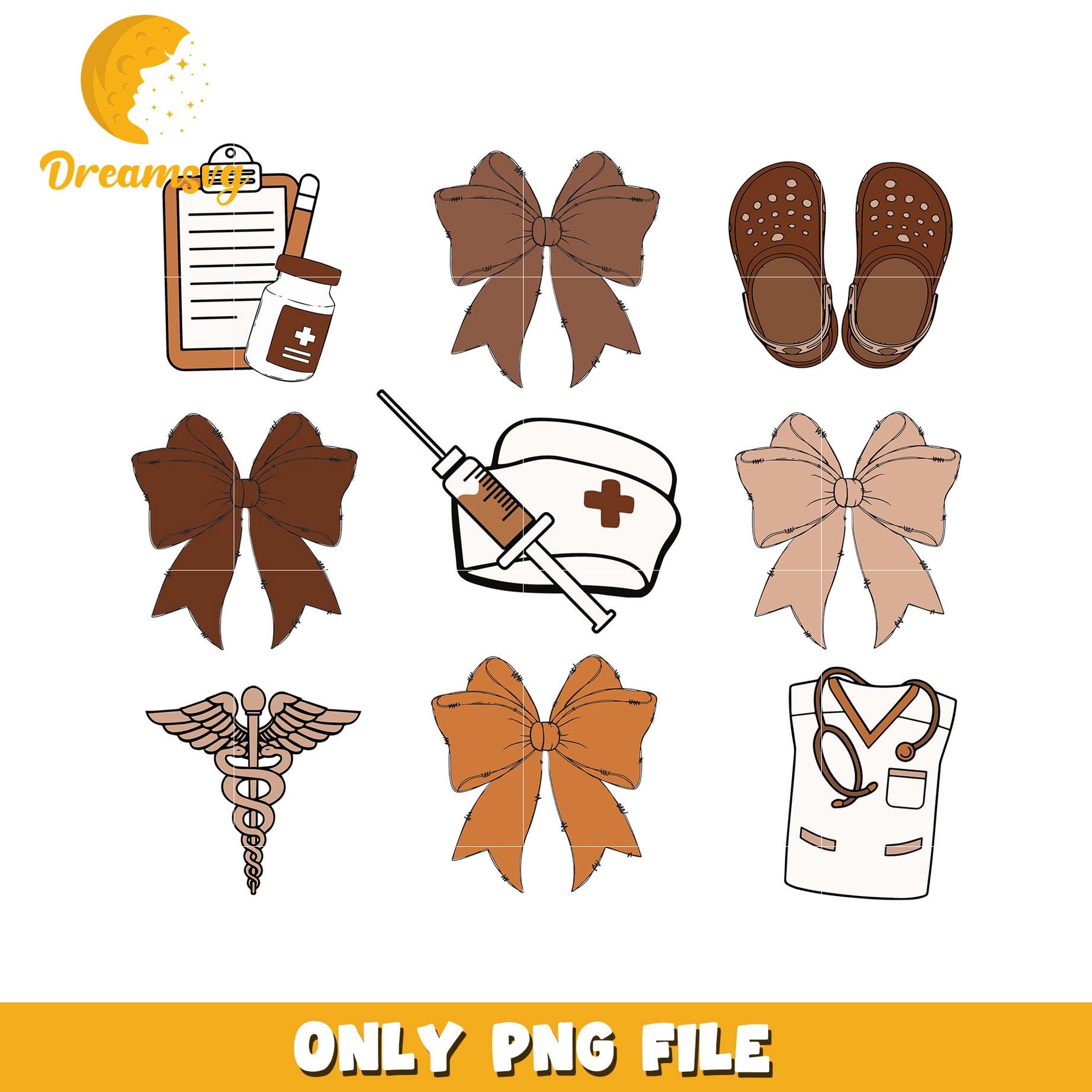 Nurse Clipart PNG Bows, Scrubs, More