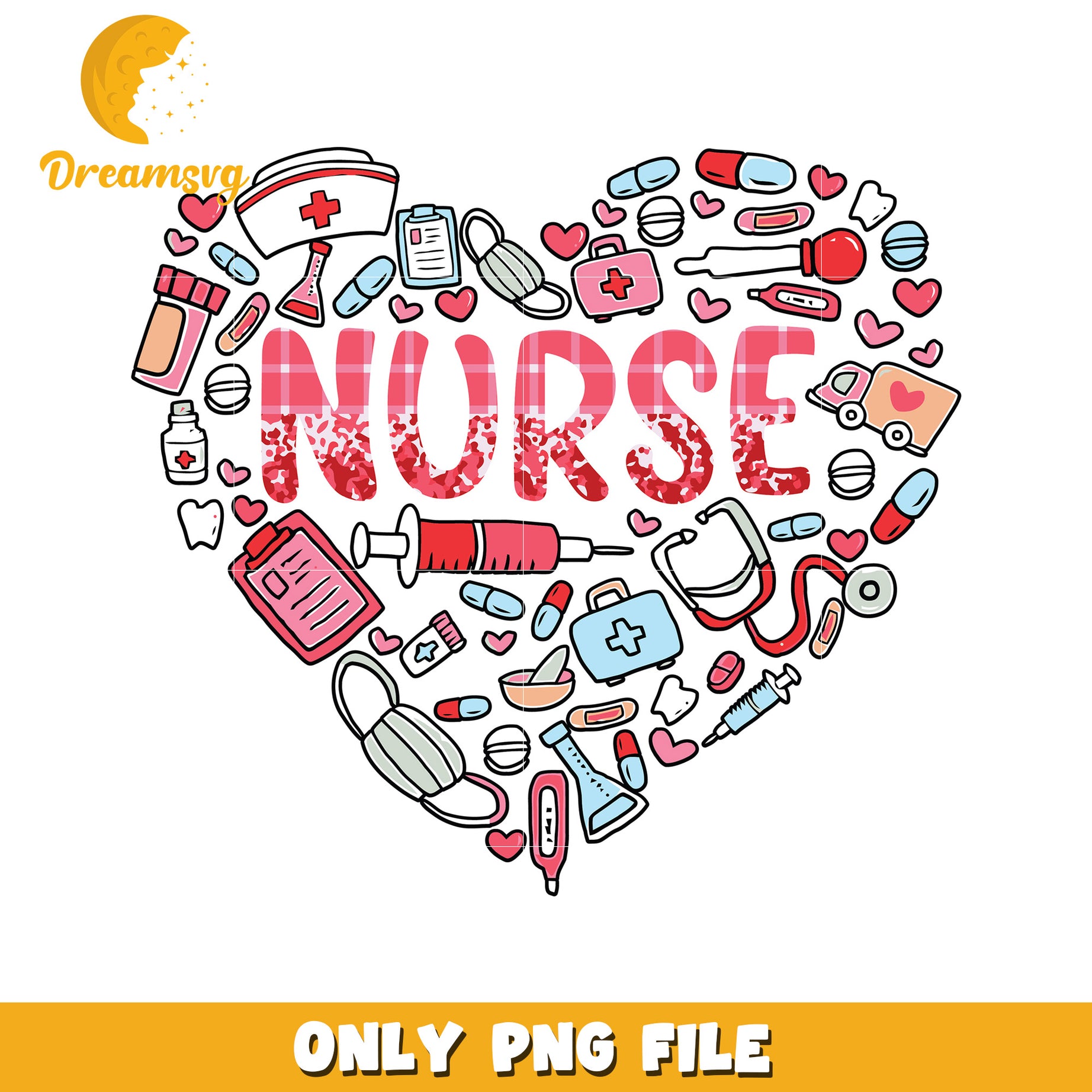 Nurse Heart PNG Medical Design