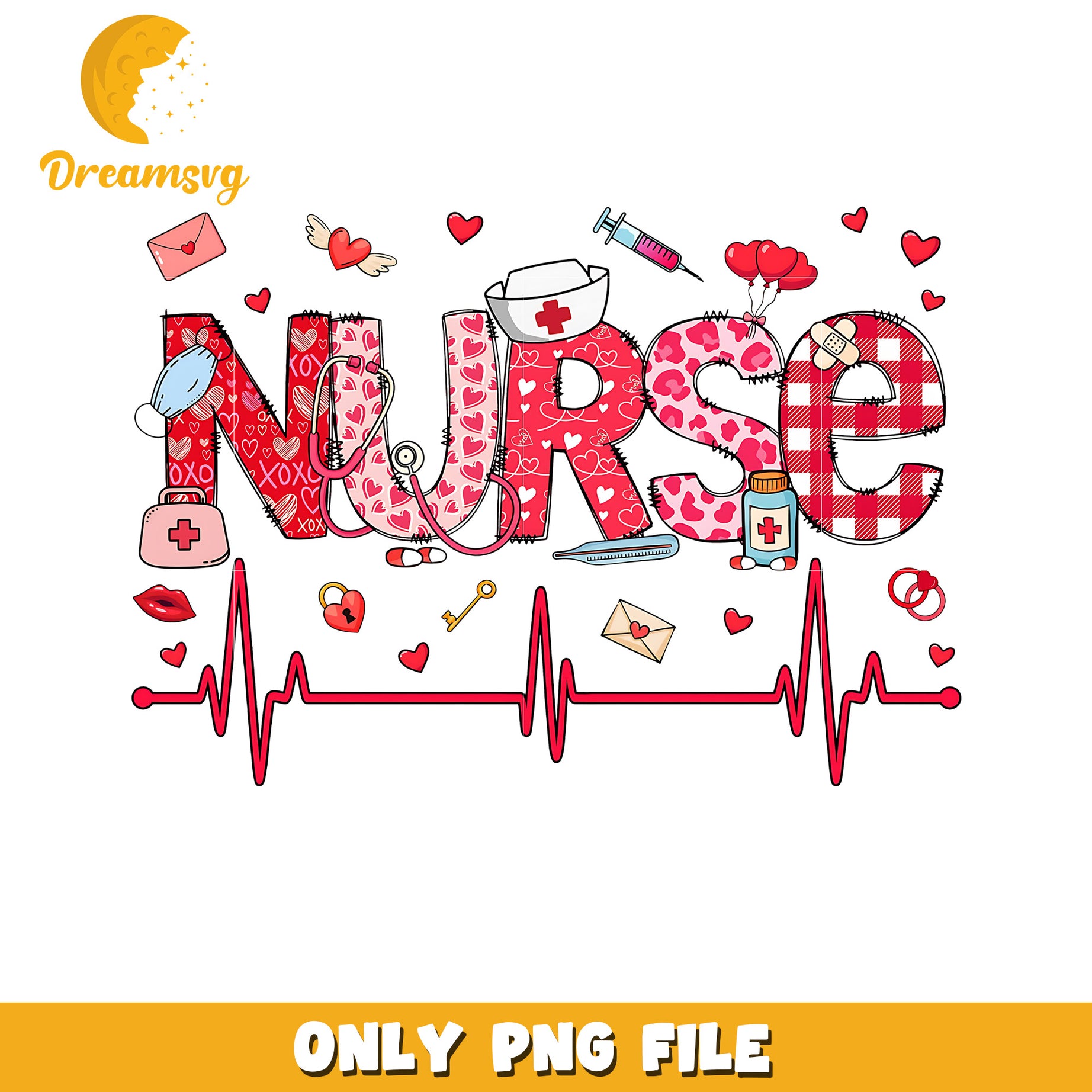 Nurse Valentines Day PNG Design