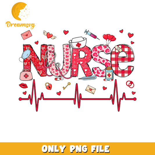 Nurse Valentines Day PNG Design