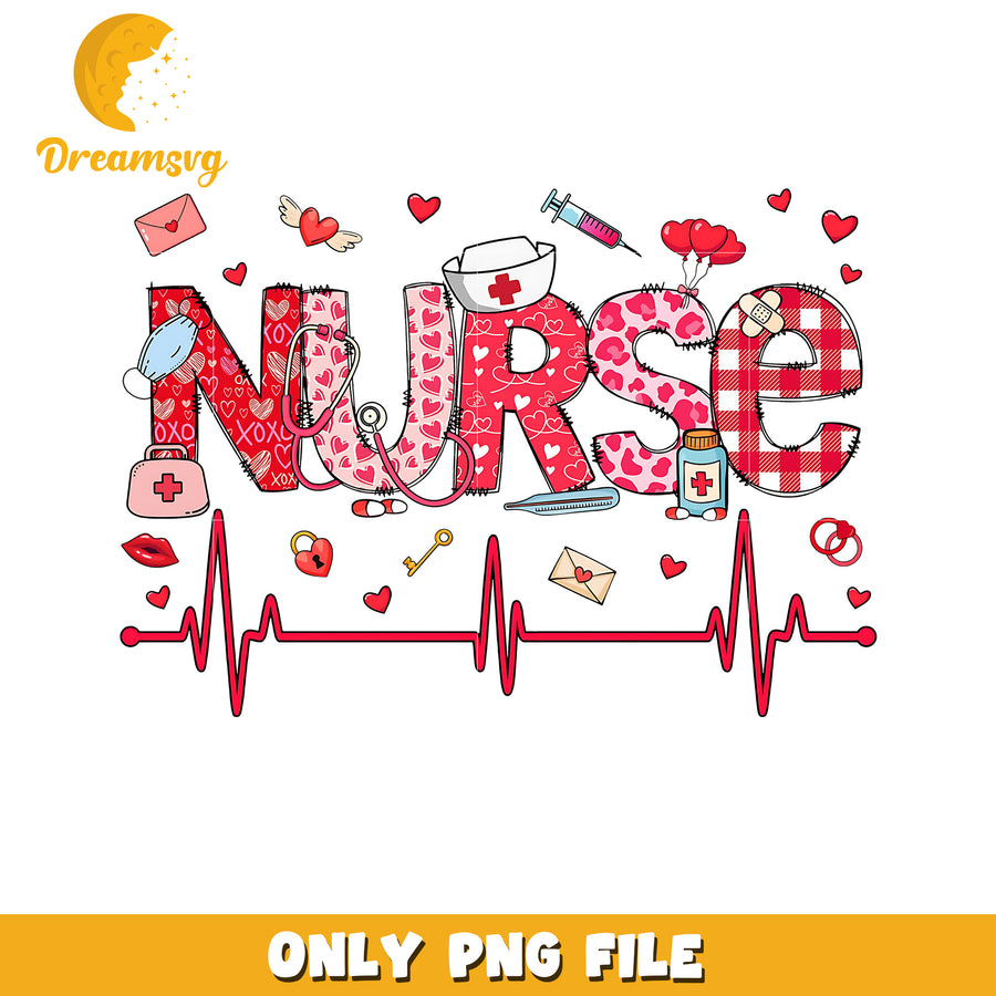 Nurse Valentines Day PNG Design