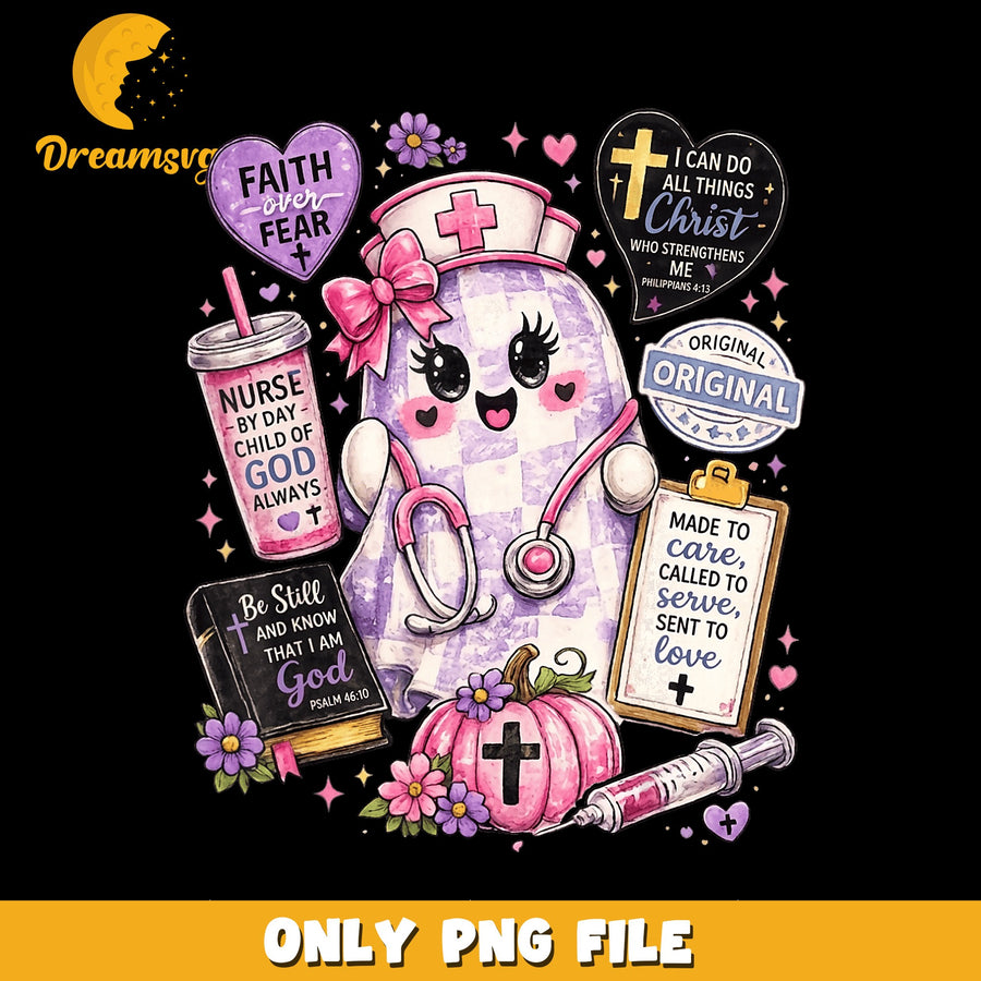 Nurse Ghost PNG, Faith Over Fear, Spiritual Care PNG