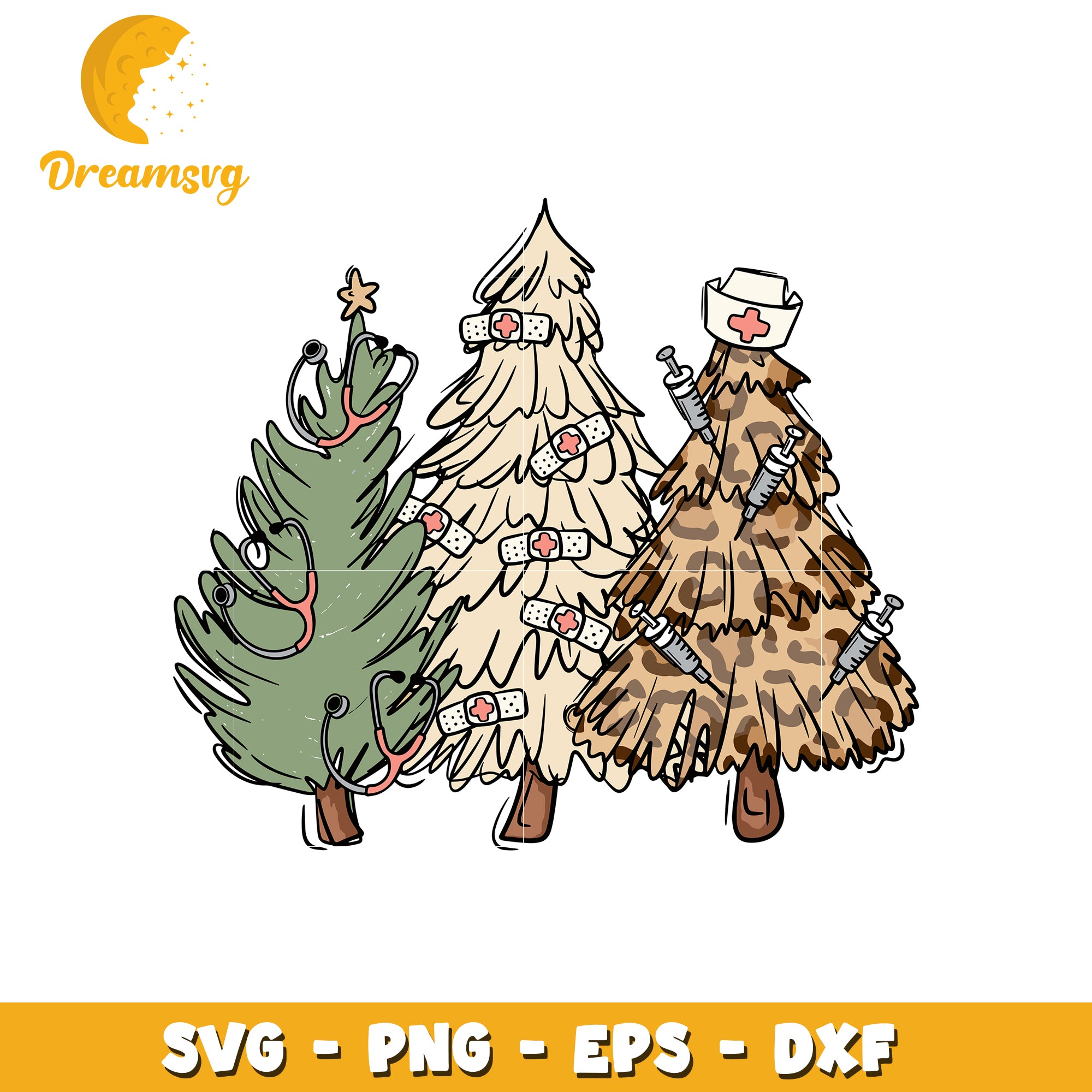 Nurse christmas tree design svg, nurse svg, christmas tree svg ...