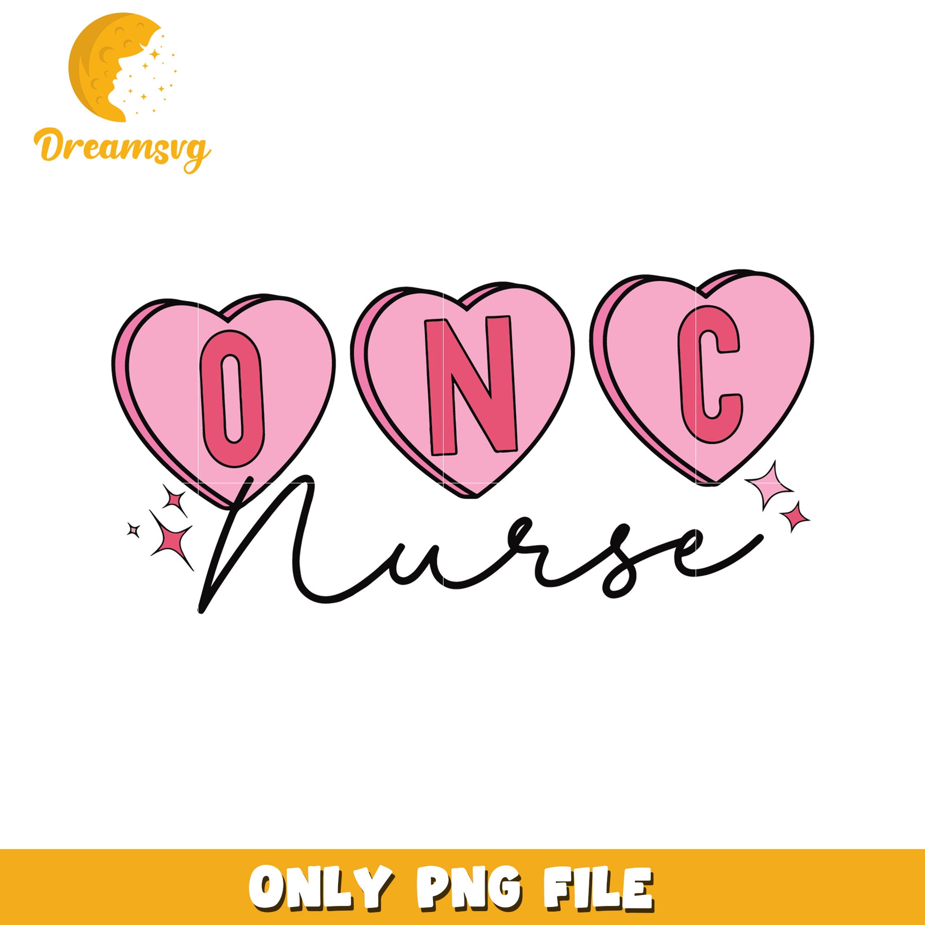 ONC Nurse PNG Heart Design