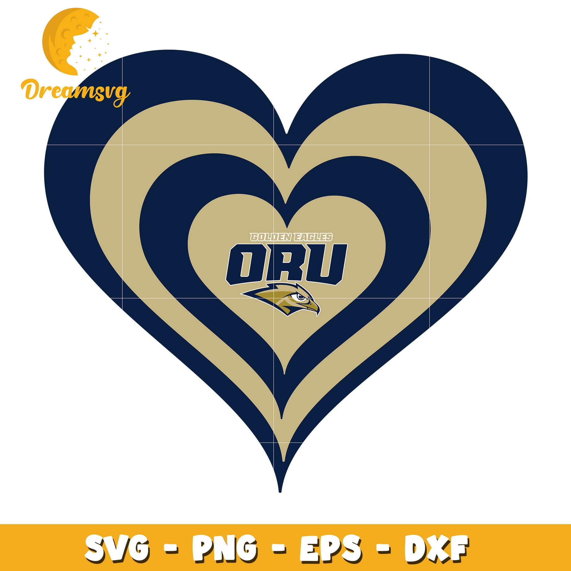 ORU Golden Eagles Heart SVG PNG EPS DXF