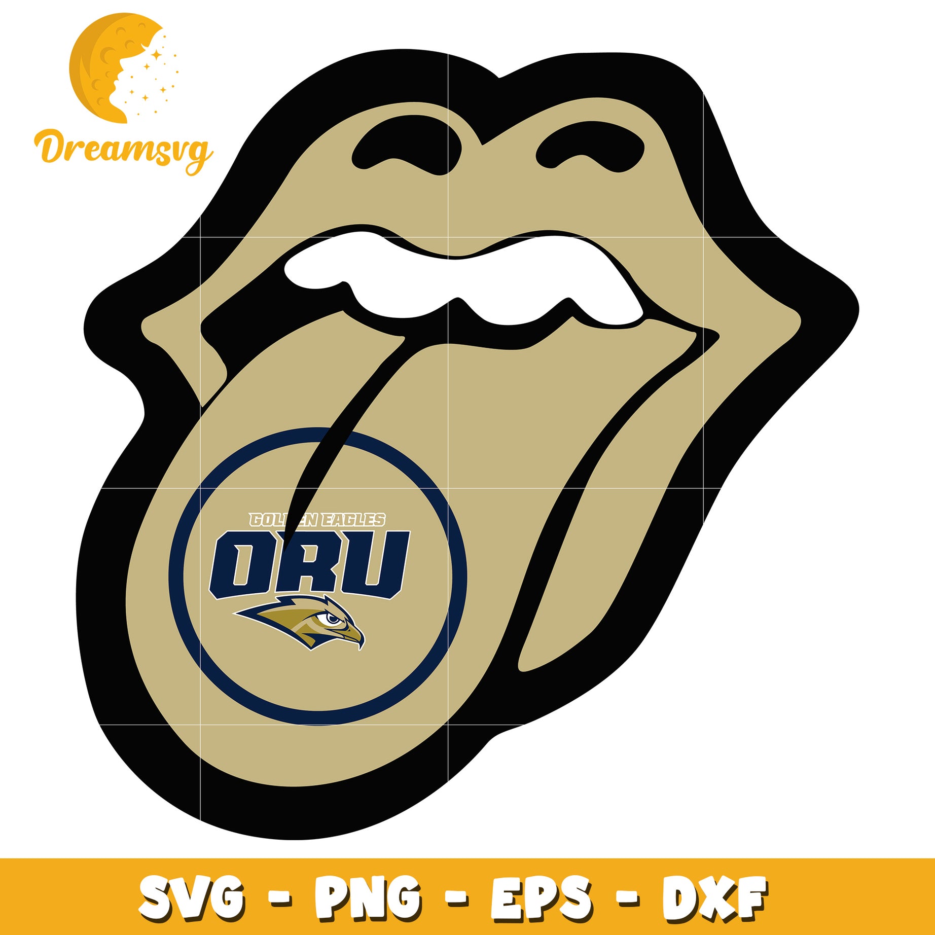 ORU Golden Eagles Rolling Stones Tongue SVG