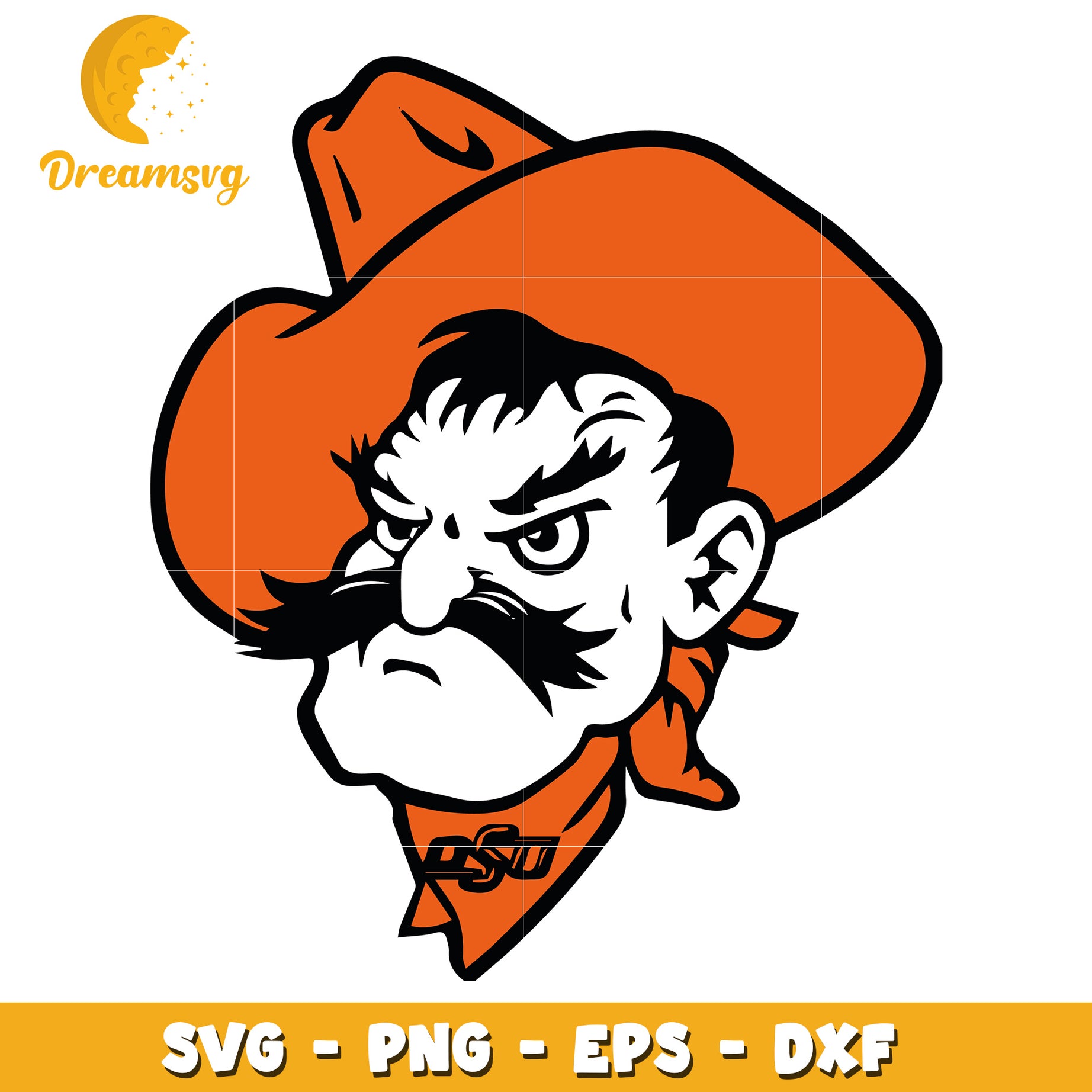 OSU Cowboy Mascot SVG PNG EPS DXF Cut File