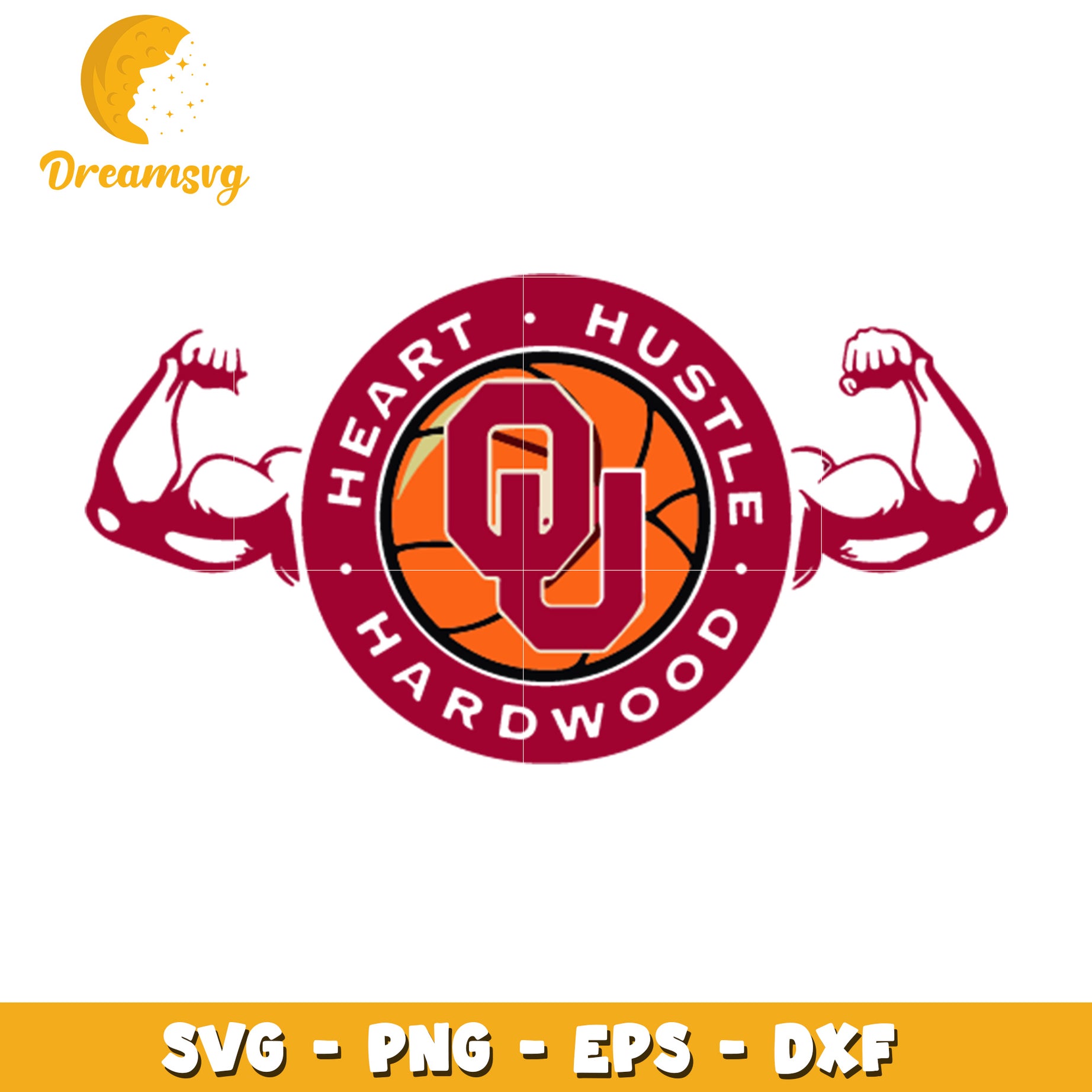 OU Basketball Heart Hustle SVG PNG EPS DXF