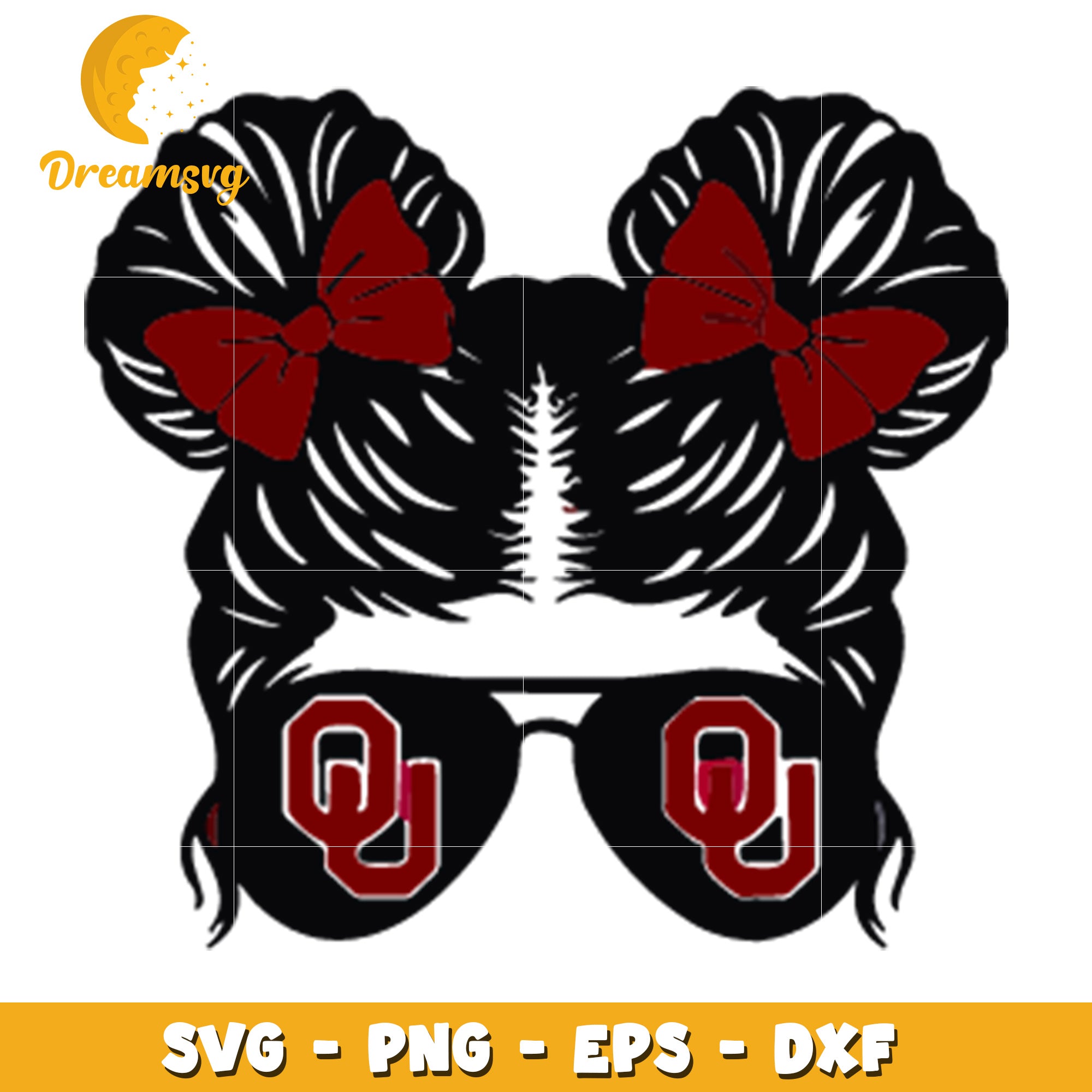 OU Girl Bun SVG PNG EPS DXF Cut File