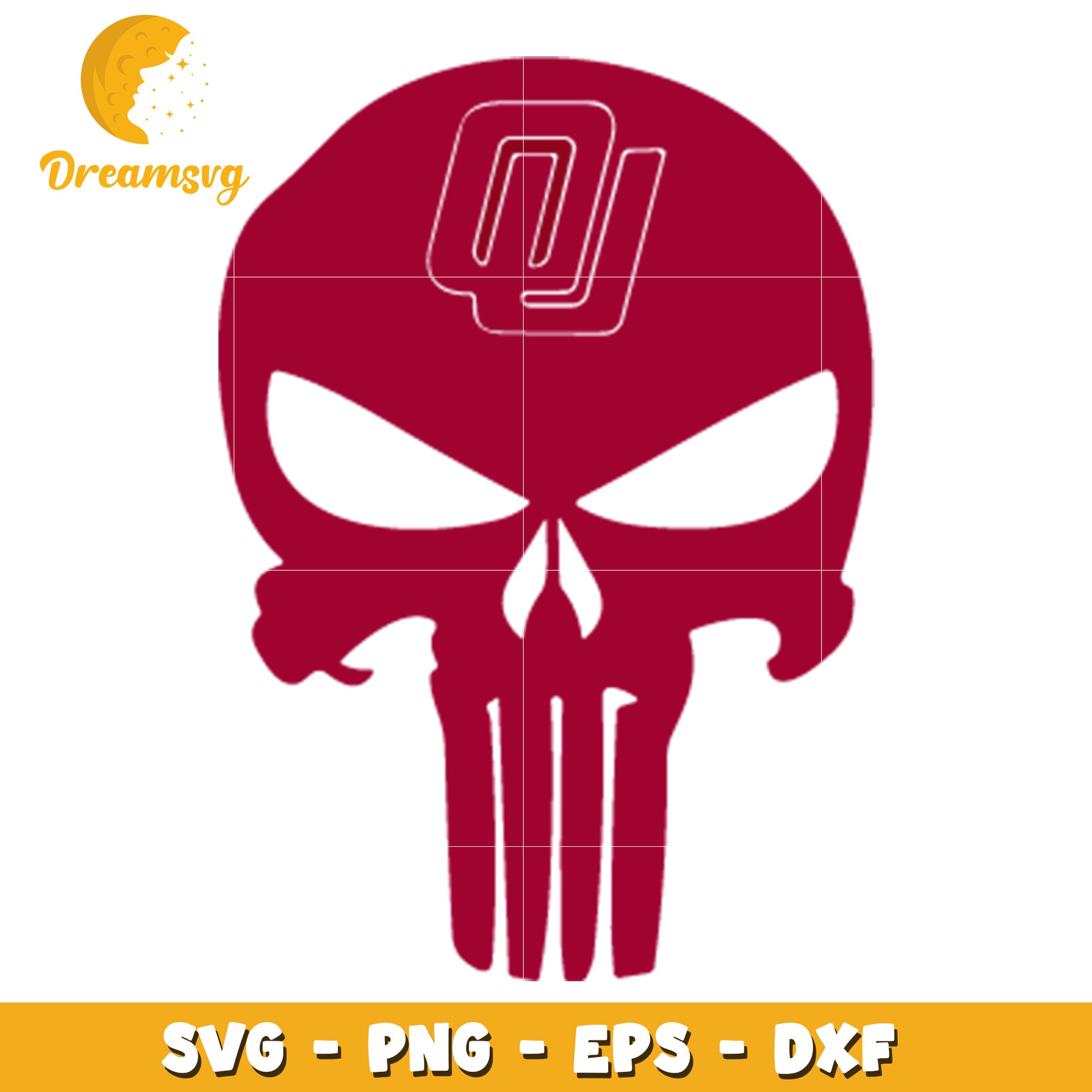 OU Skull SVG PNG EPS DXF Cut File