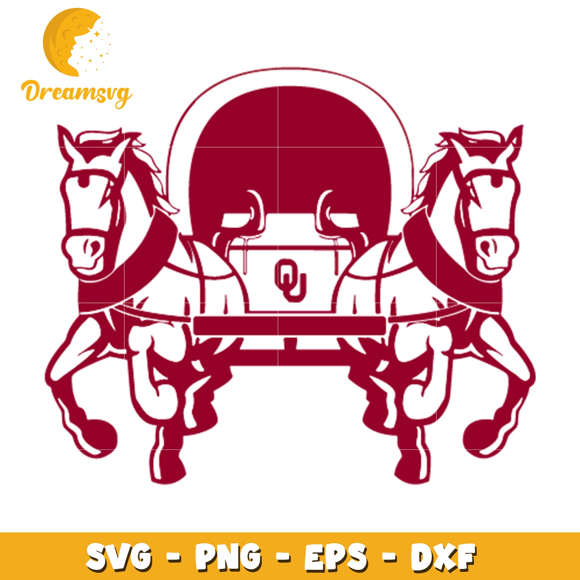 OU Sooners Horses Wagon SVG PNG EPS DXF