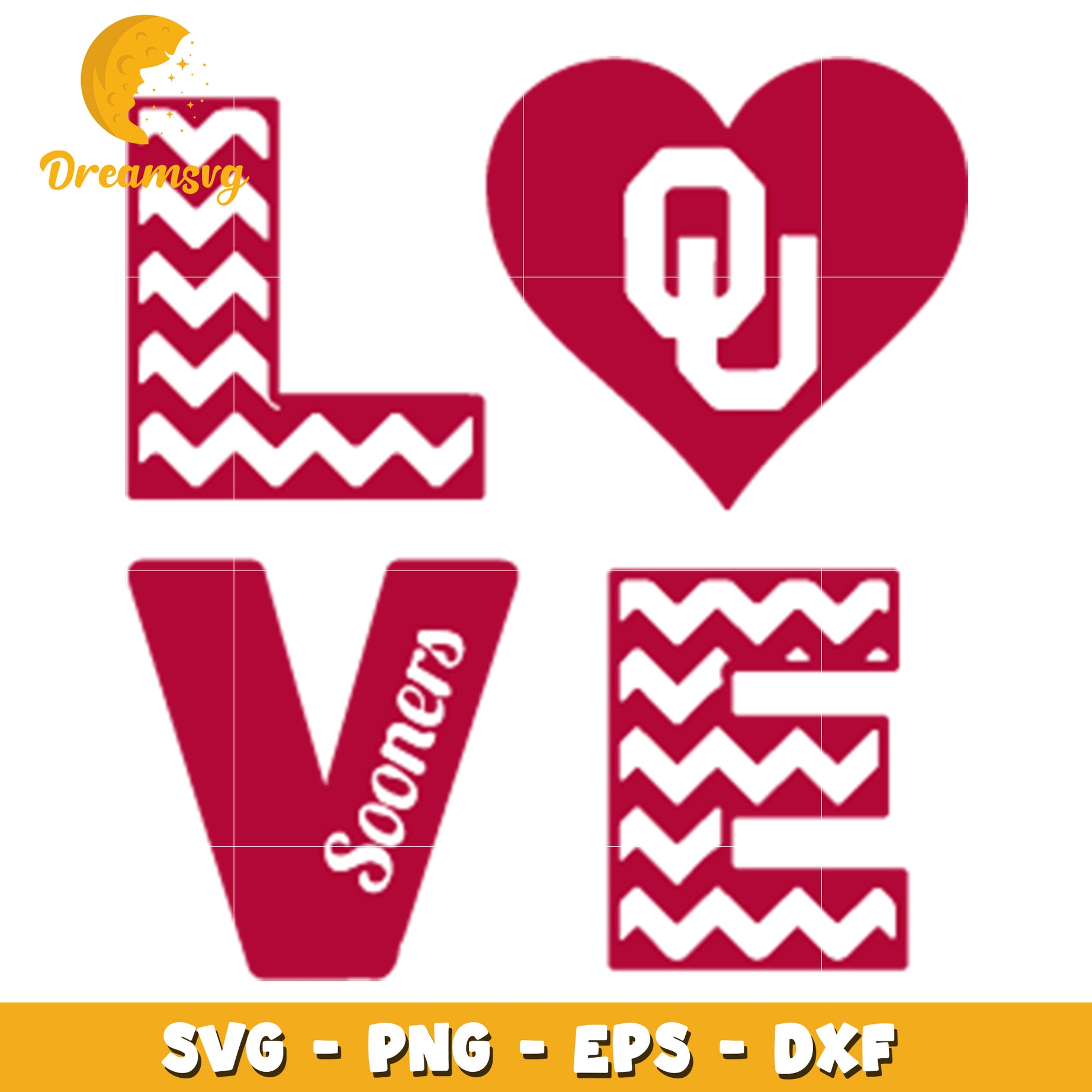 OU Sooners Love SVG Cut File