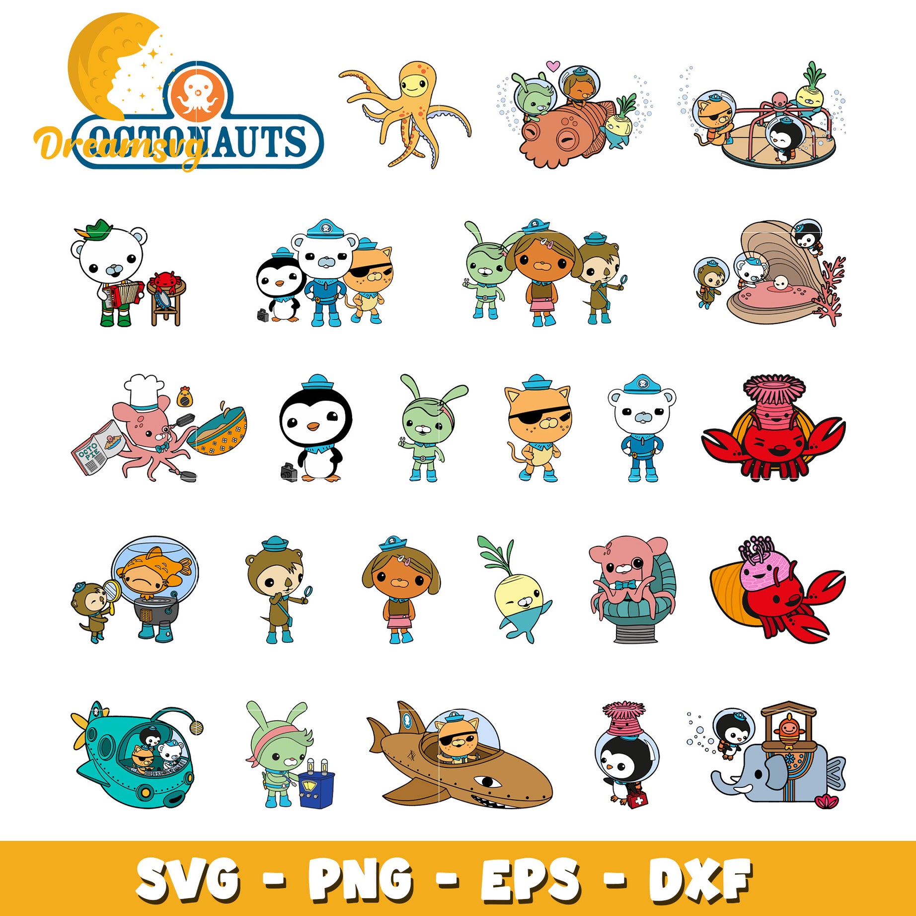 Members octonauts cartoon bundle svg, the octonauts characters​ svg