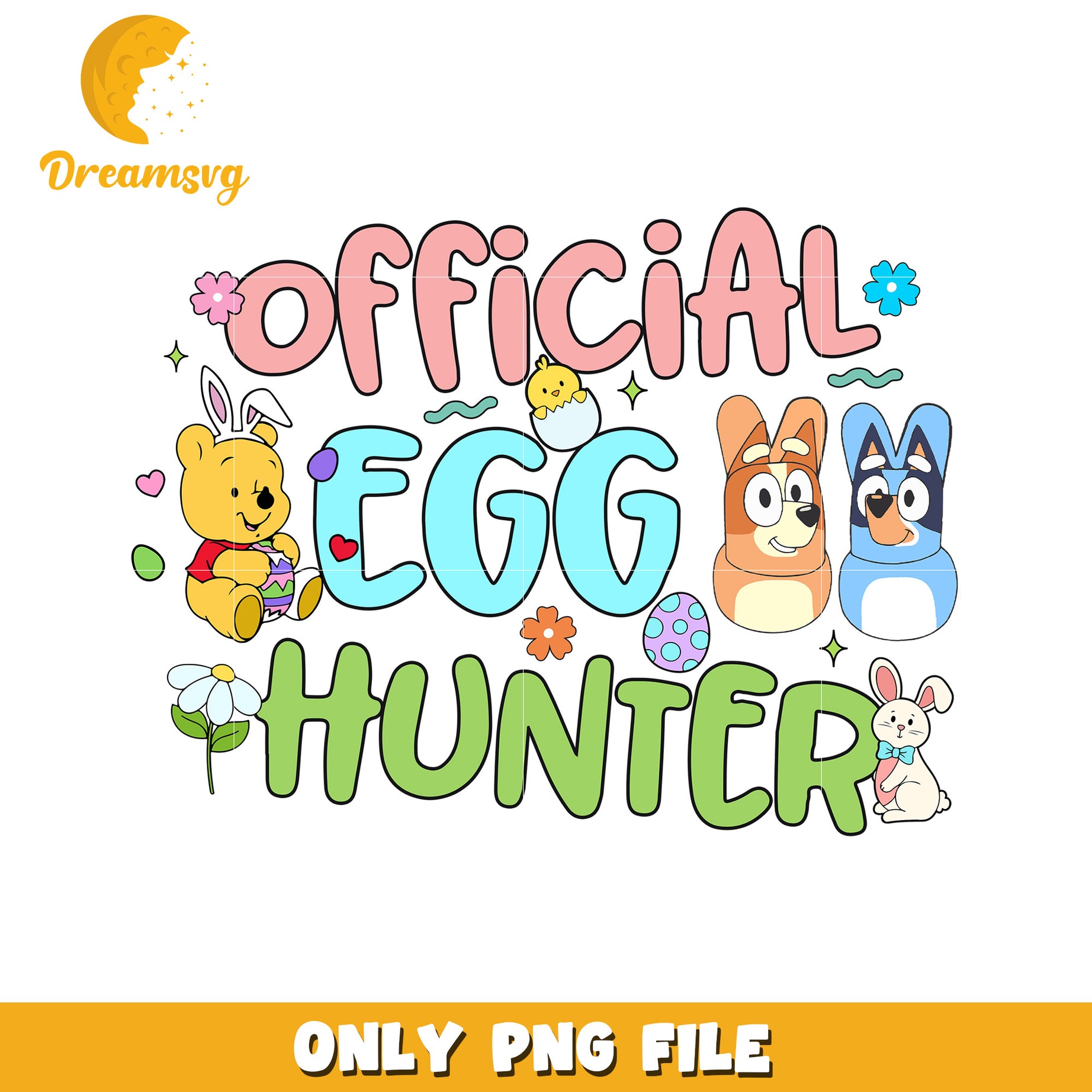 Official egg hunter png, easter egg hunt png, bluey cartoon png