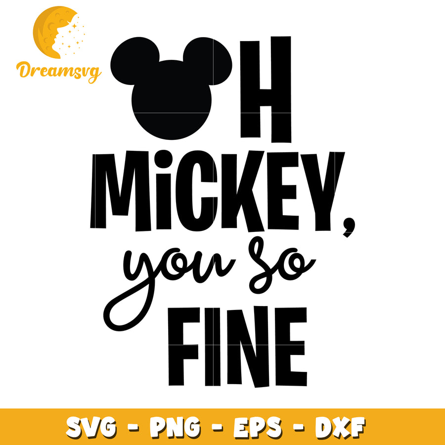 Oh Mickey SVG Cut File Design