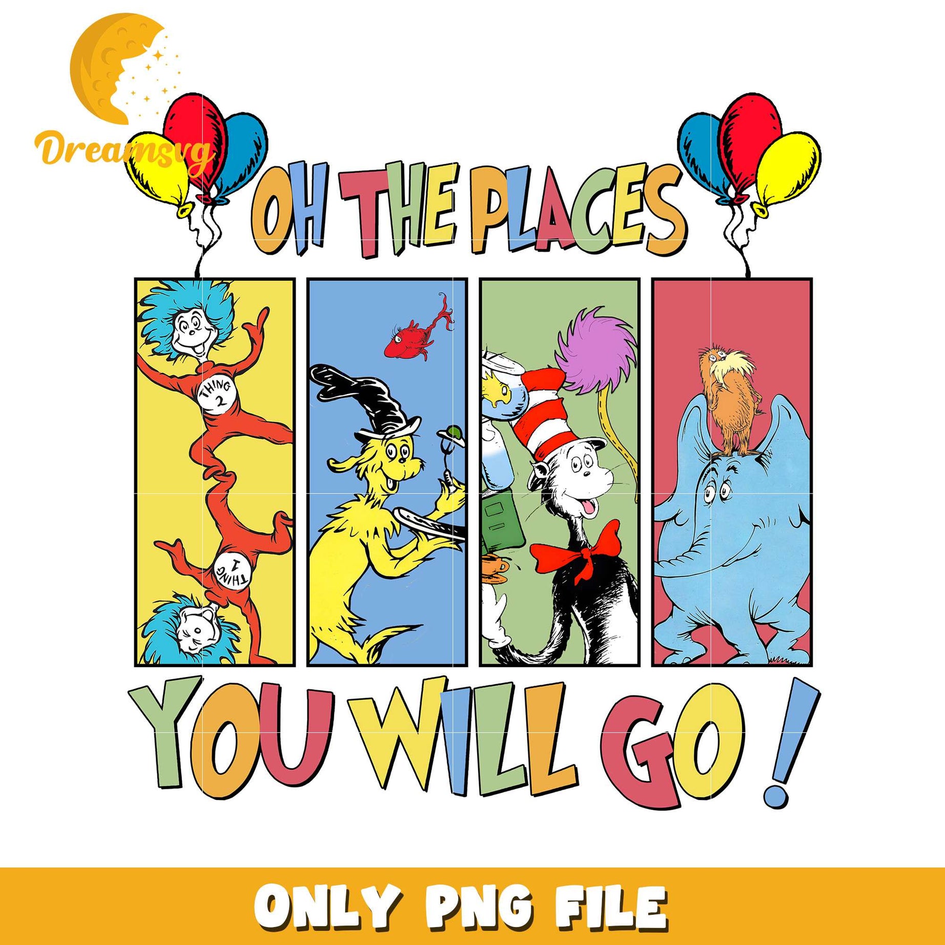 Oh The Places You Will Go Fun Illustrations PNG File