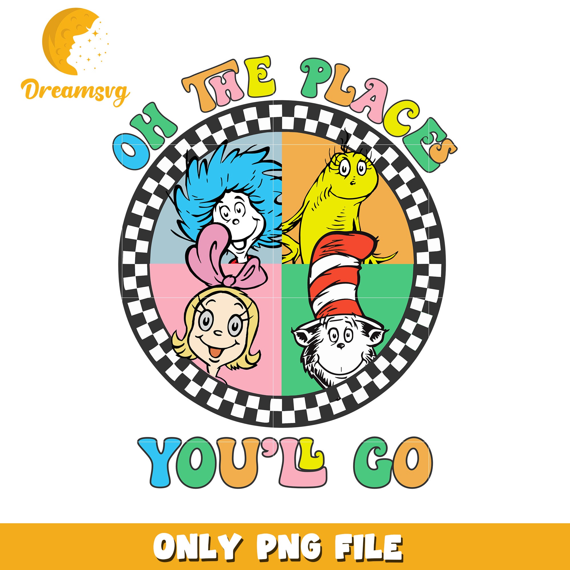 Oh The Places Youll Go PNG File with Characters Design
