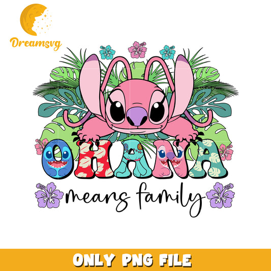 Ohana Means Family PNG File, Cute Stitch Graphic Design Download