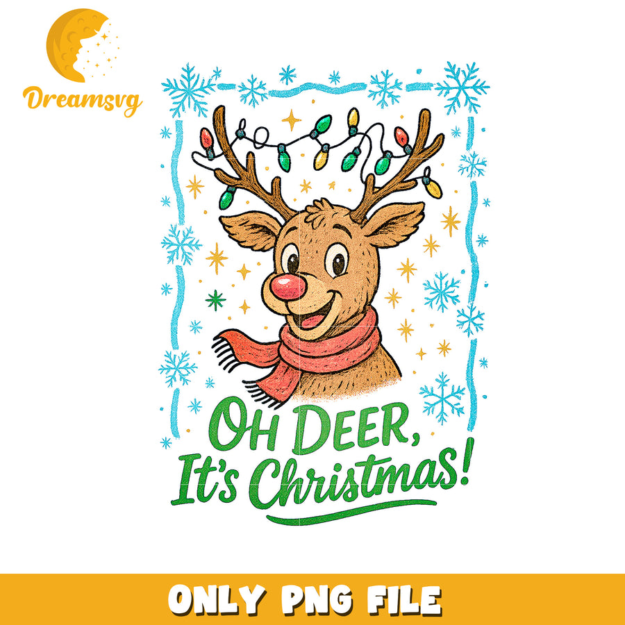 Oh deer its christmas png, merry christmas​ png, christmas bell png