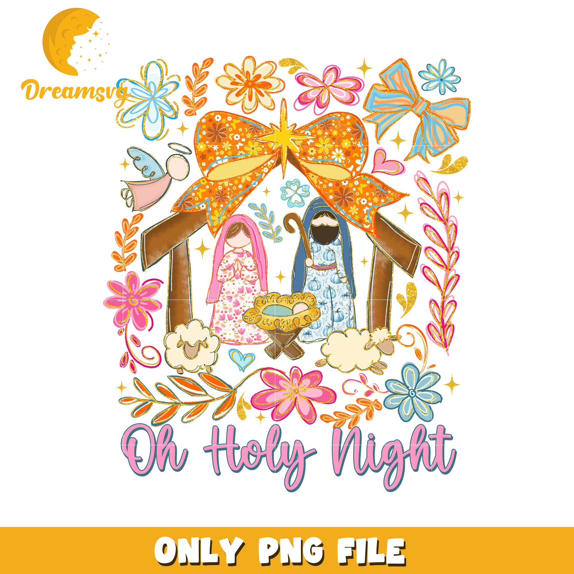 Oh holy night png, disney joy png, christmas vibes png