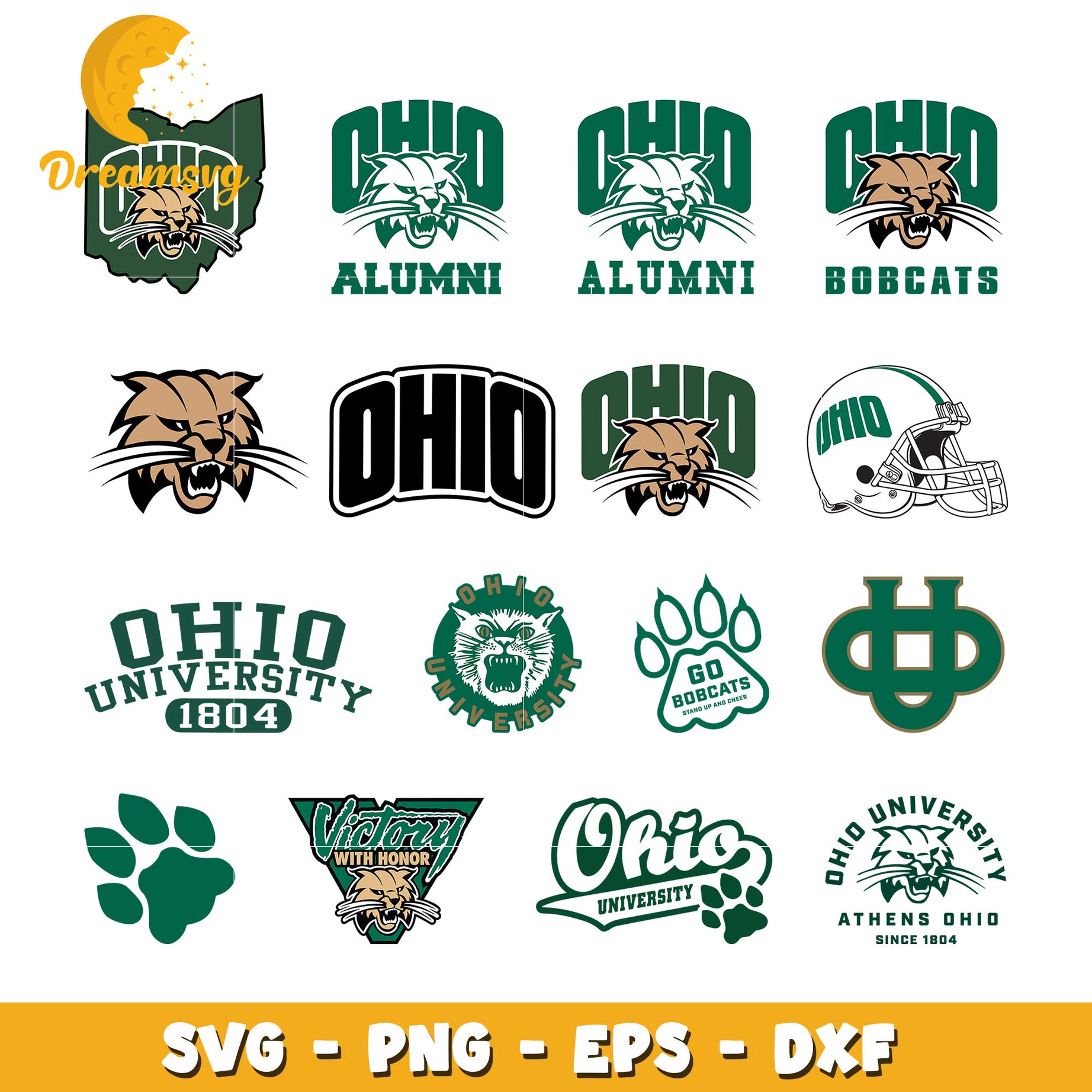 Ohio bobcats university logo bundle svg, ohio university bobcats​ svg