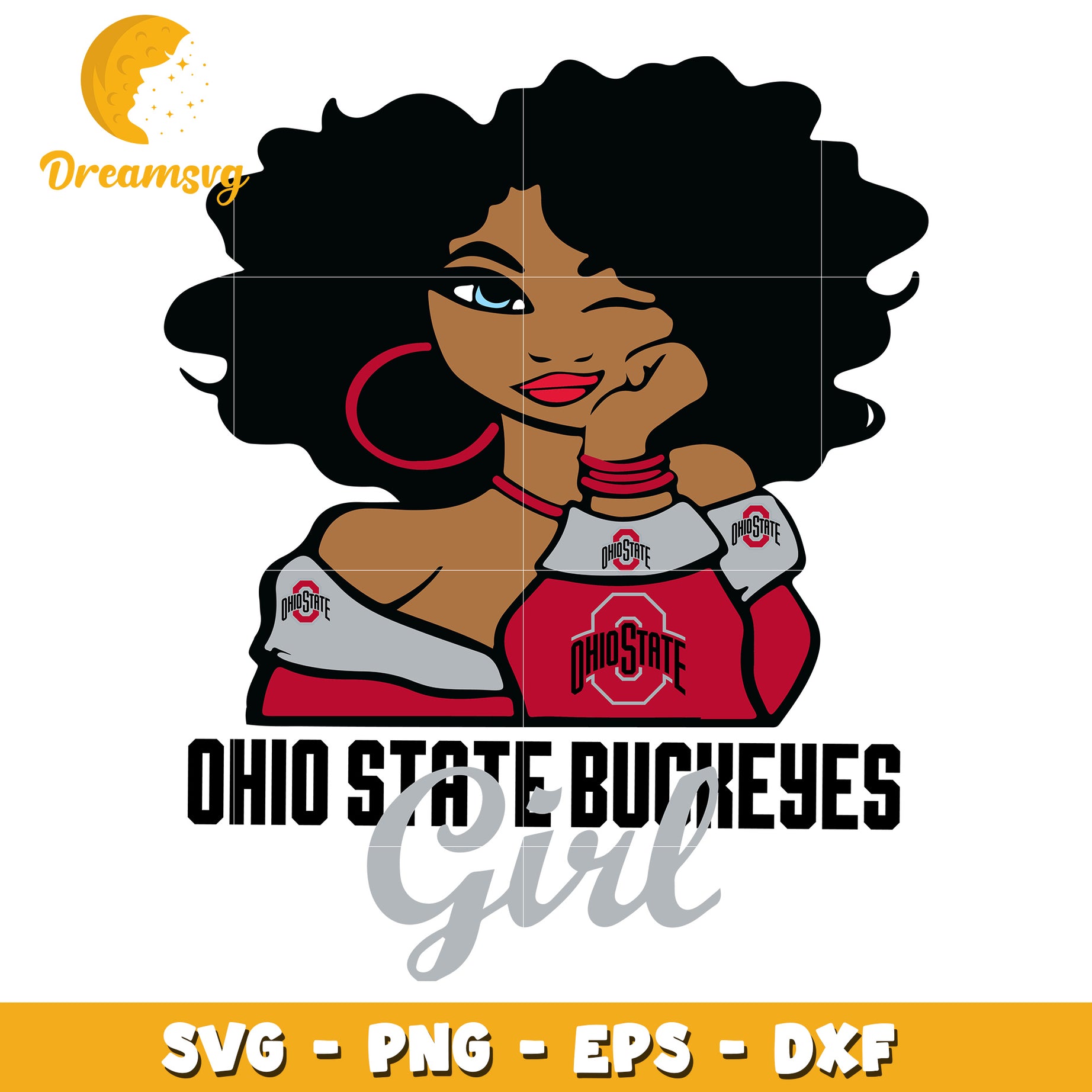 Ohio State Buckeyes Girl SVG PNG EPS DXF