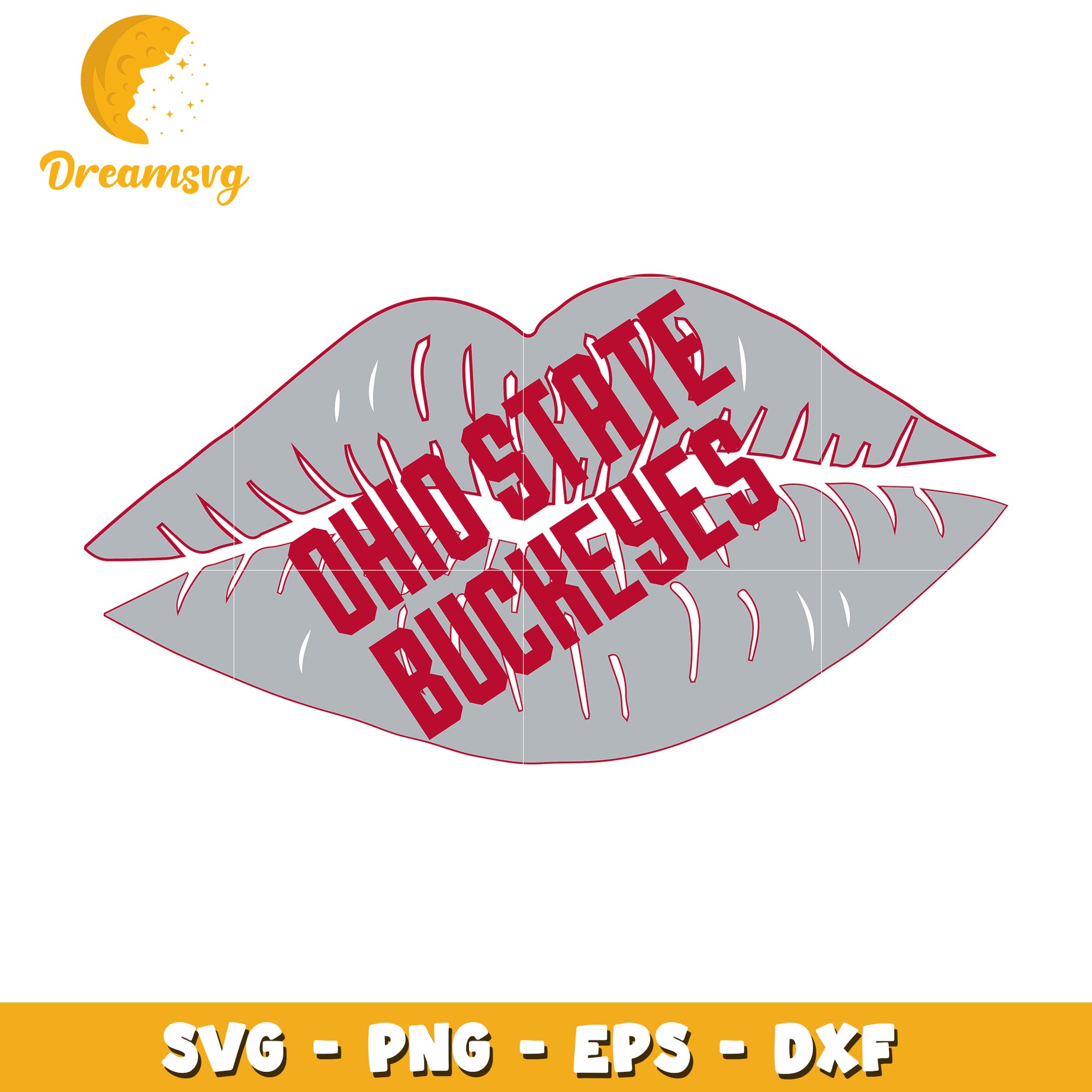 Ohio State Buckeyes Lips SVG Cut File