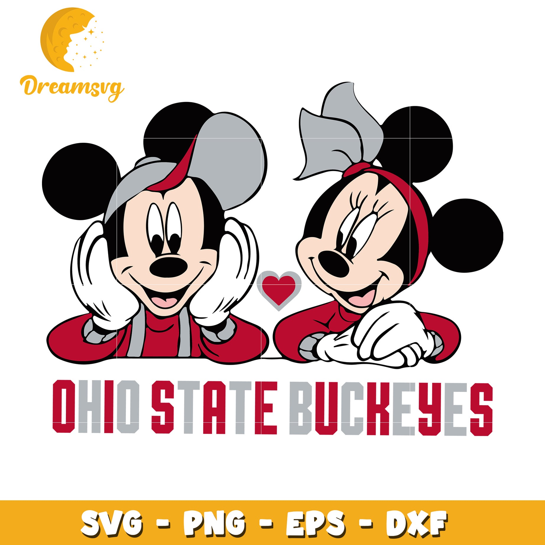 Ohio State Buckeyes Mickey Minnie SVG