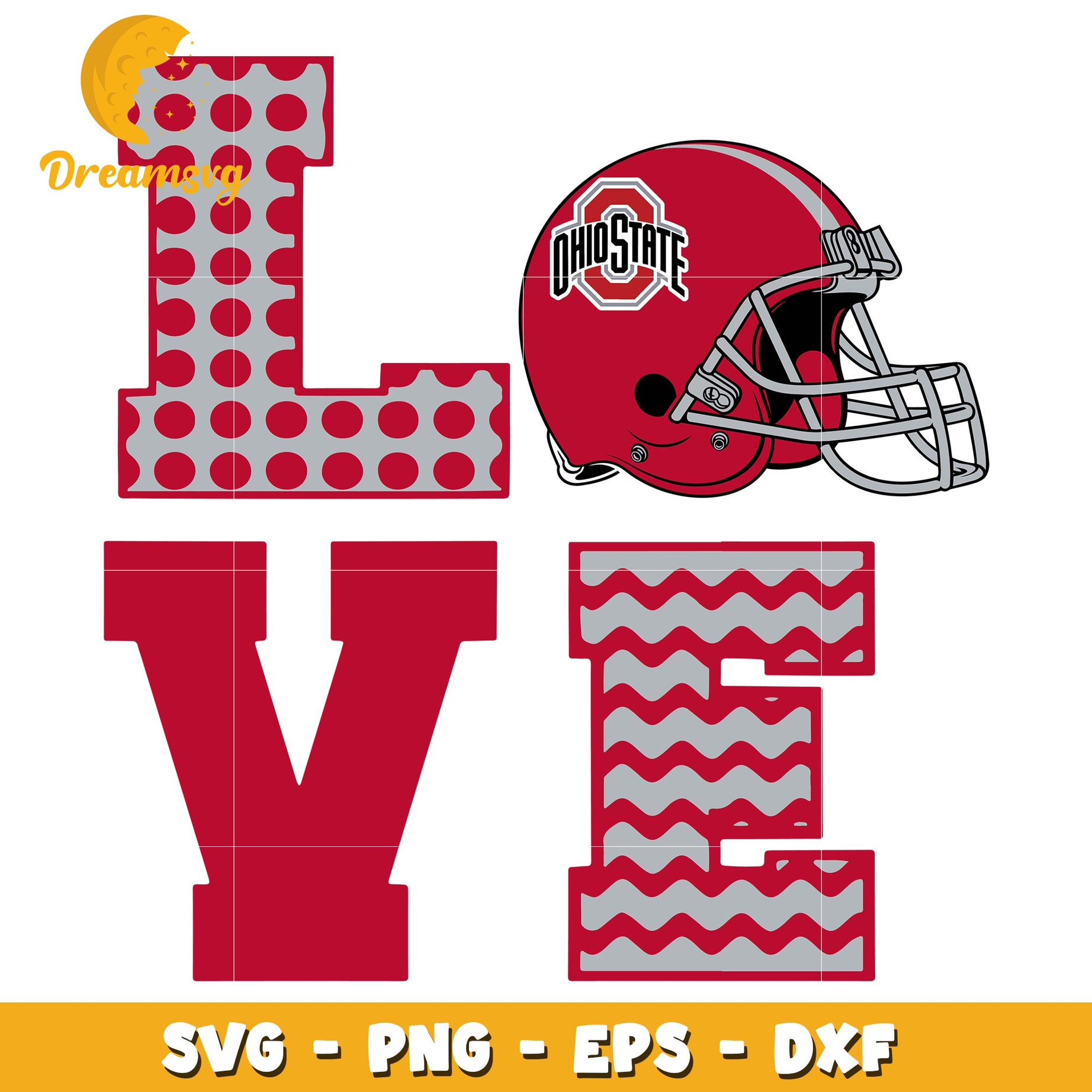 Ohio State Football Love SVG PNG EPS DXF