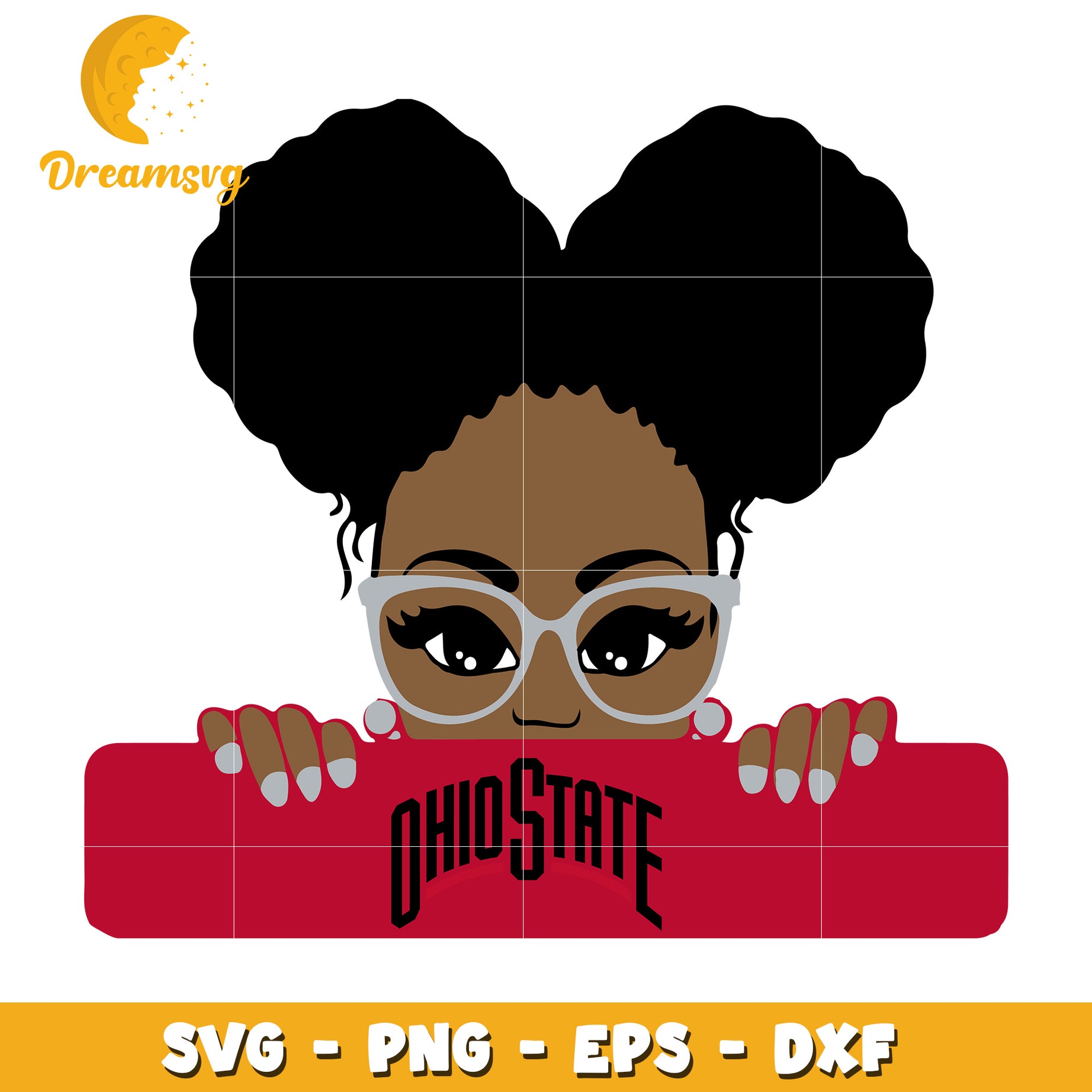 Ohio State Girl SVG PNG EPS DXF Cut File