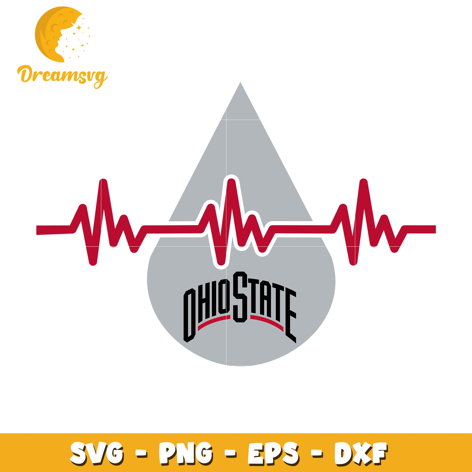 Ohio State Heartbeat SVG Cut File