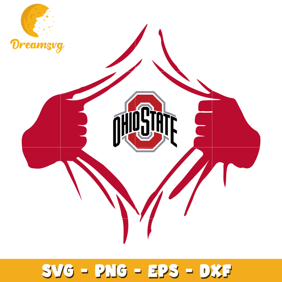 Ohio State Ripped Shirt SVG PNG EPS DXF
