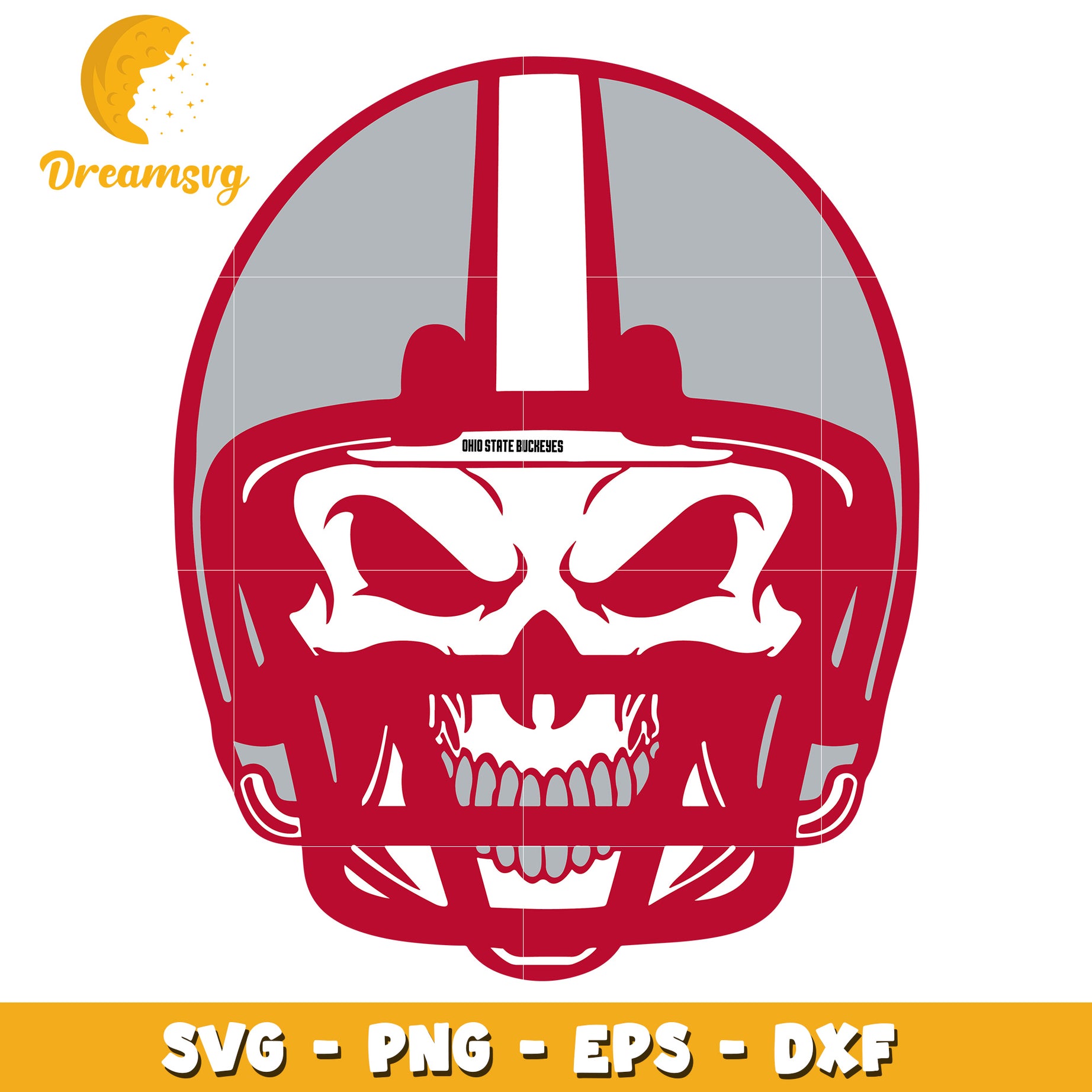 Ohio State Skull Helmet SVG PNG EPS DXF