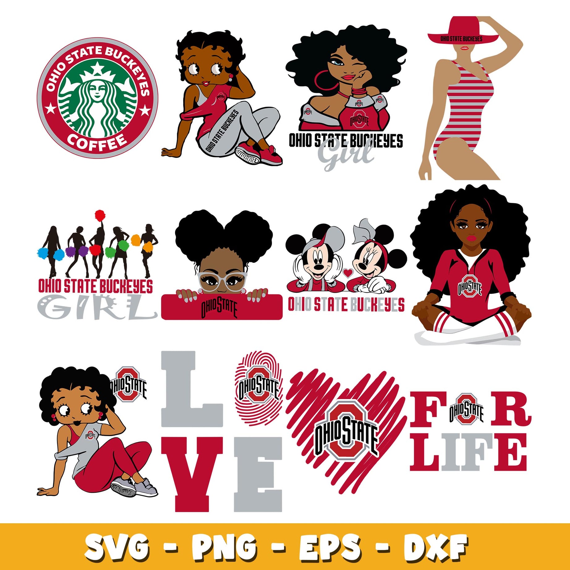 Ohio State girl Bundle svg, Ohio State logo svg, ncaa svg 