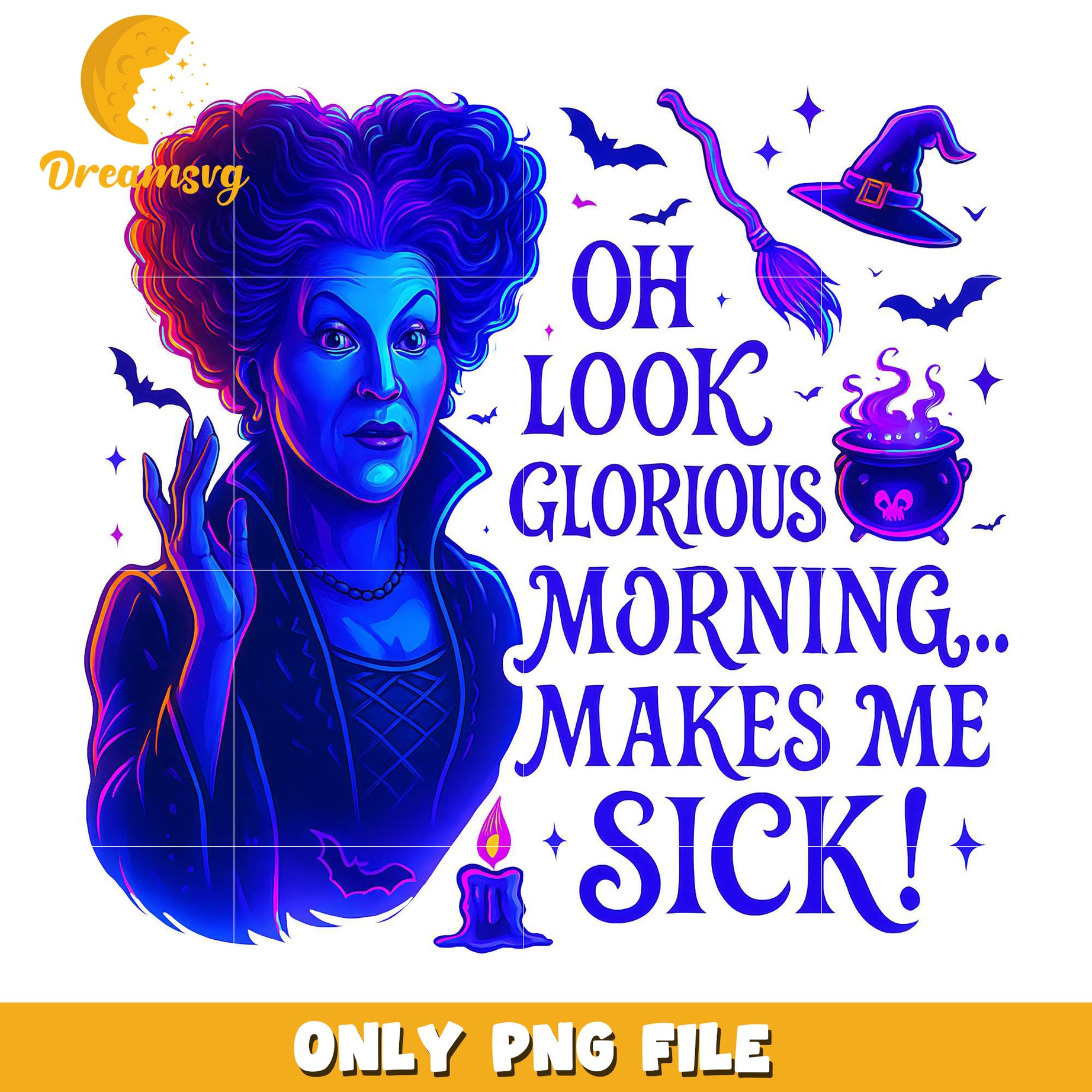 Oh look glorious morning makes me sicks png, halloween pumpkin png, spooky halloween​​ png