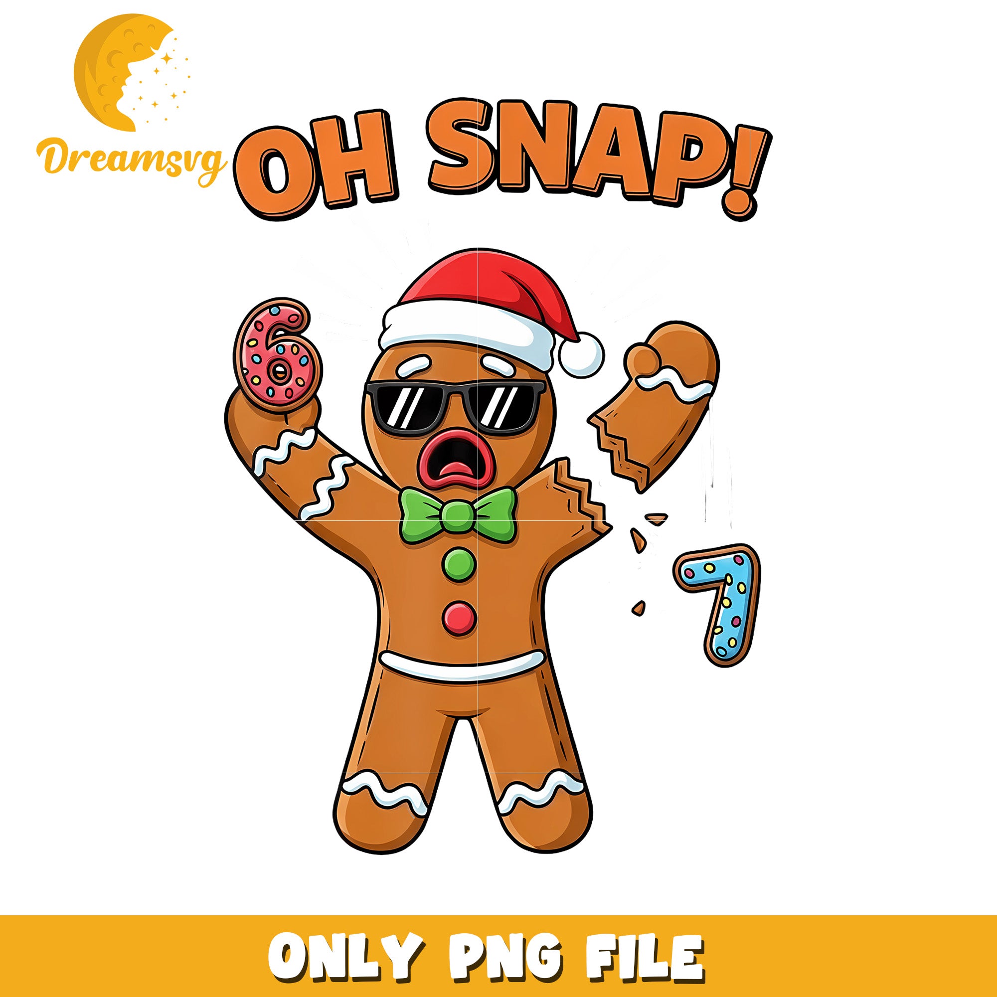Oh snap ginger cookies png, funny christmas png, funny saying png